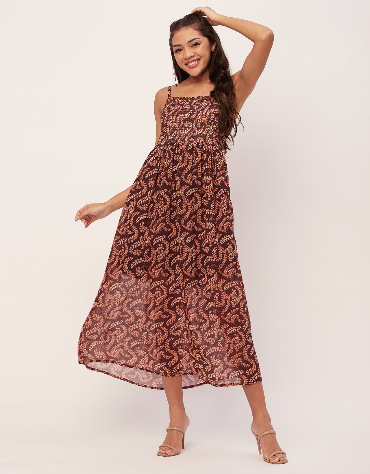 Smocked Maxi Dress, Strap