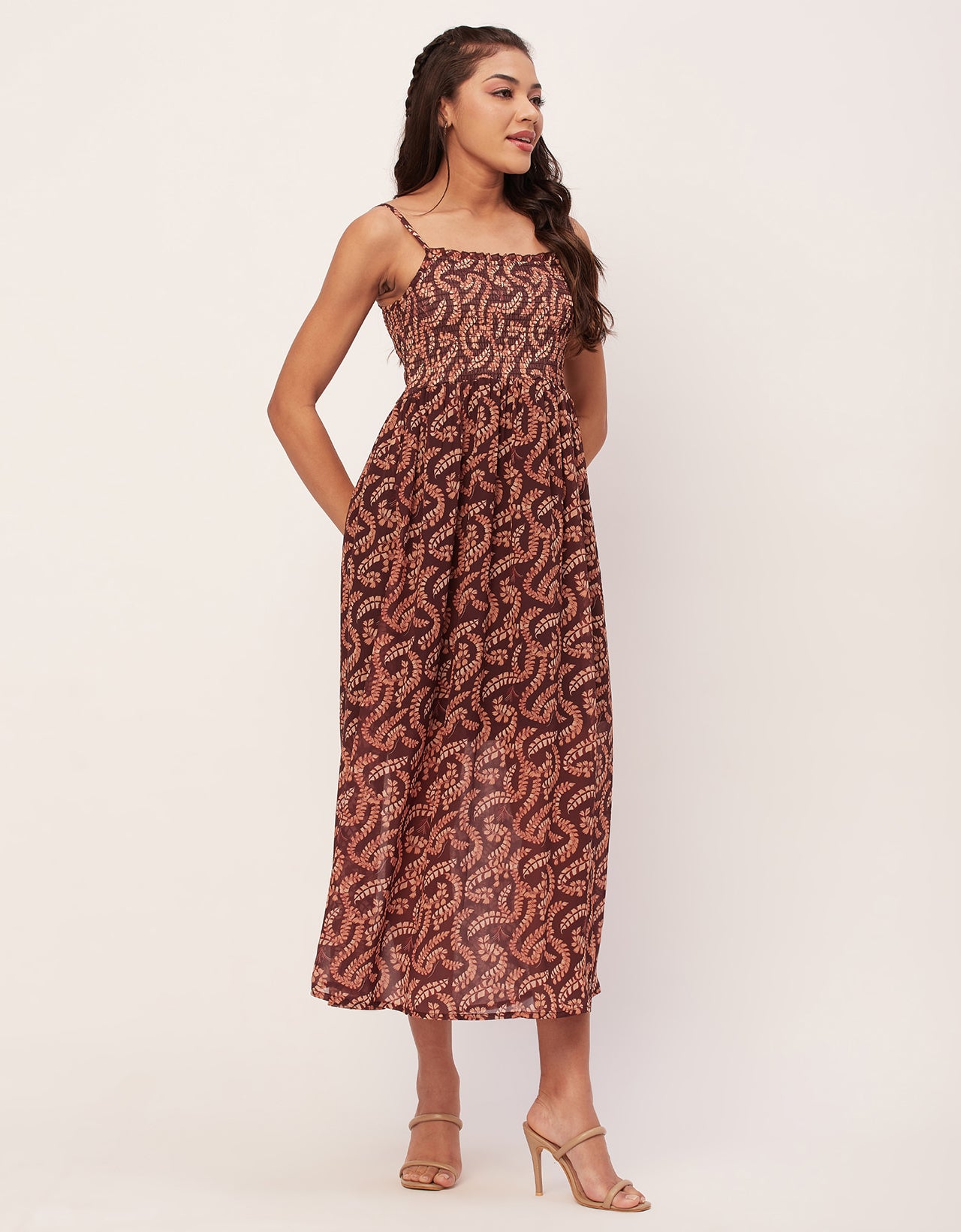 Smocked Maxi Dress, Strap