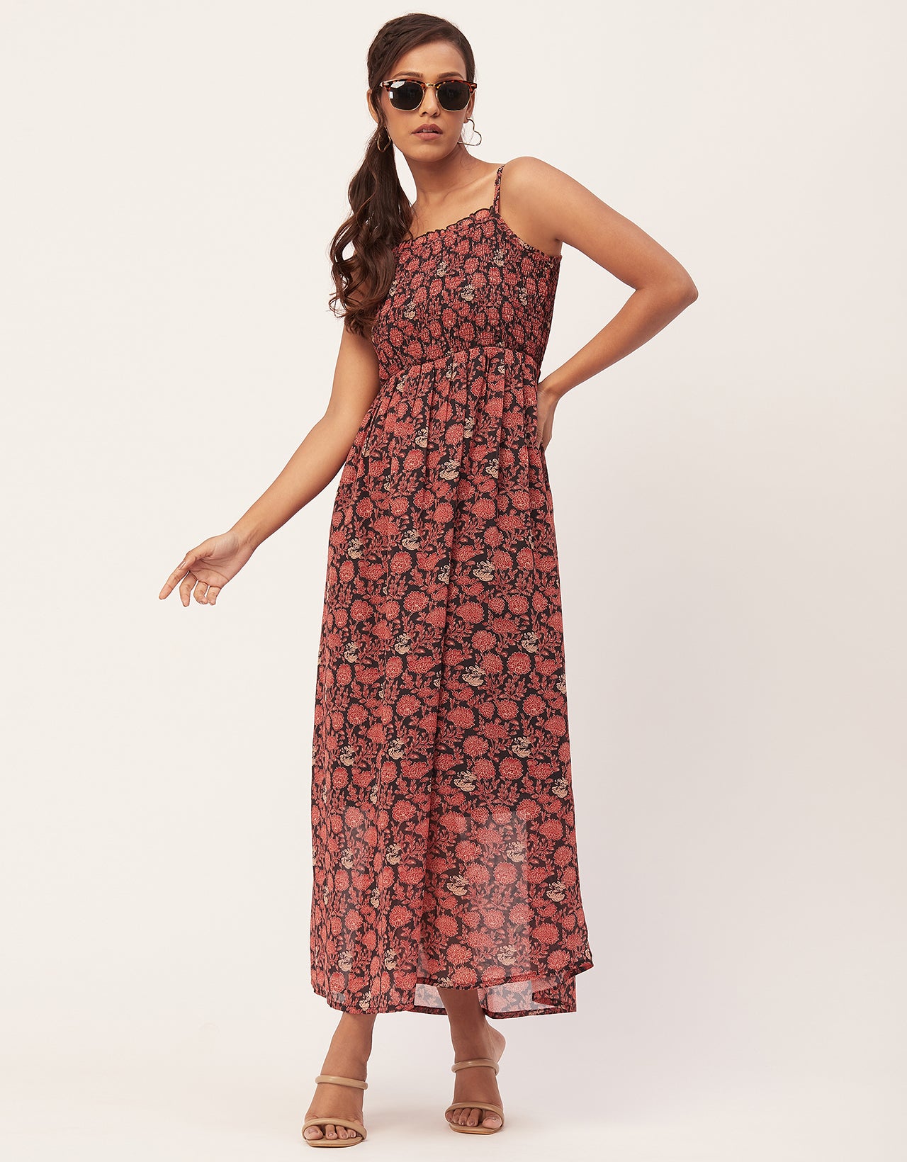 Smocked Maxi Dress, Strap