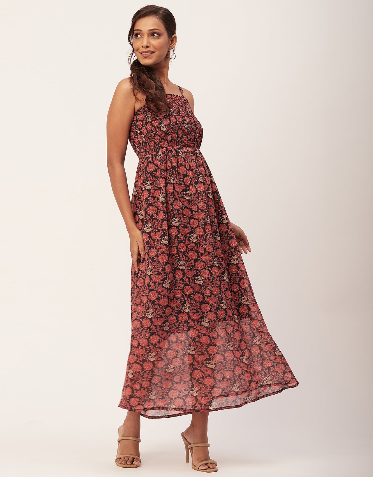 Smocked Maxi Dress, Strap