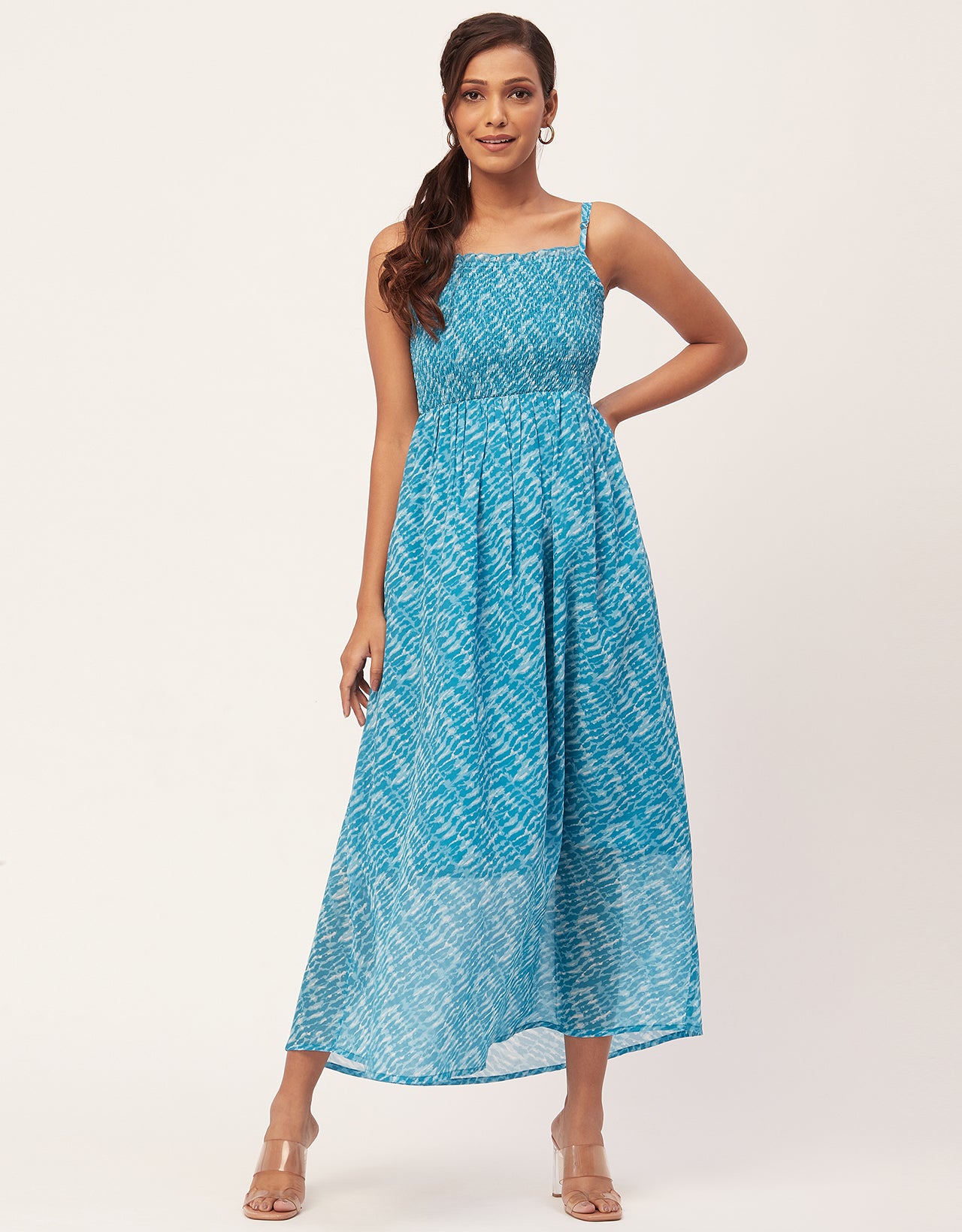 Smocked Maxi Dress, Strap