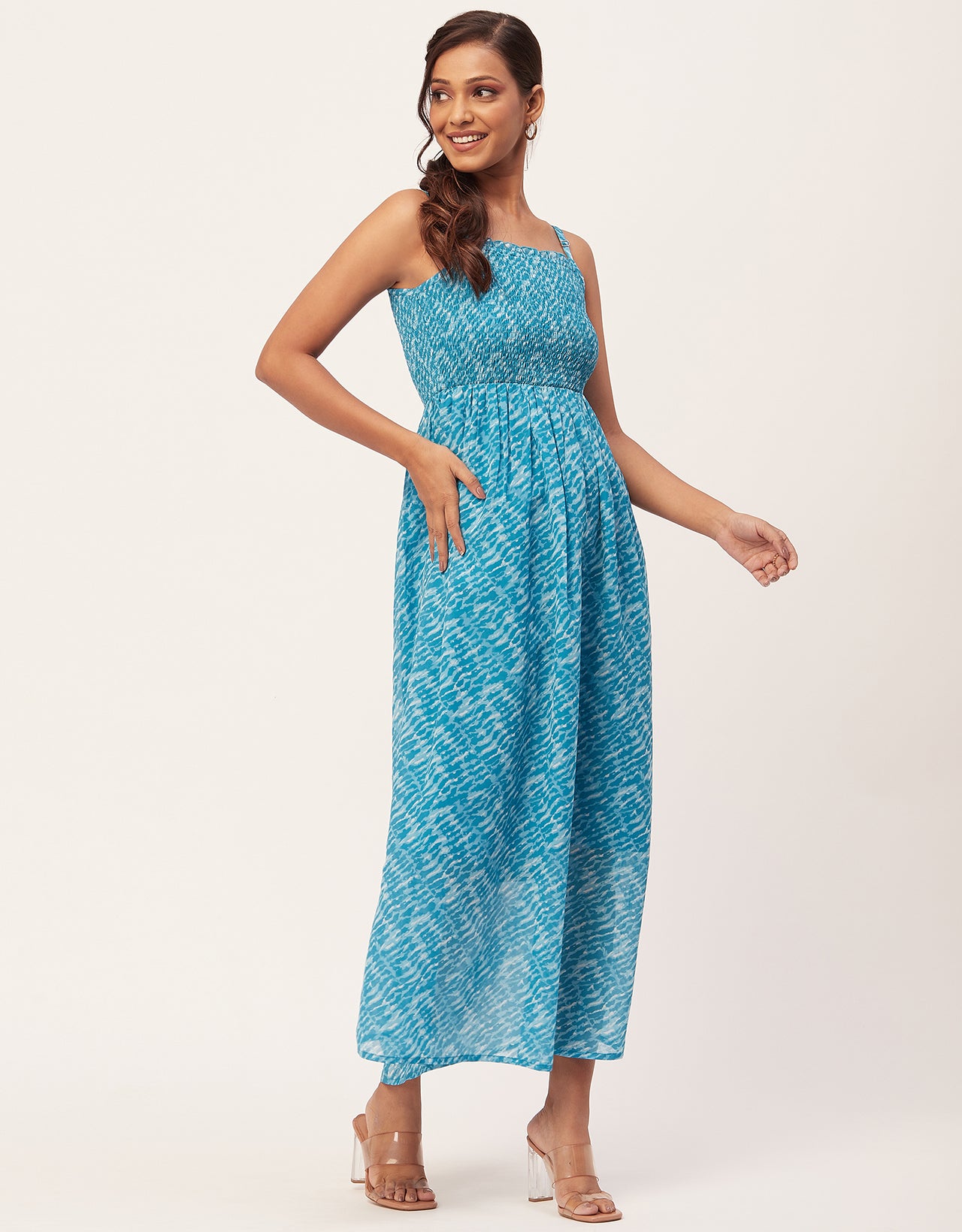 Smocked Maxi Dress, Strap