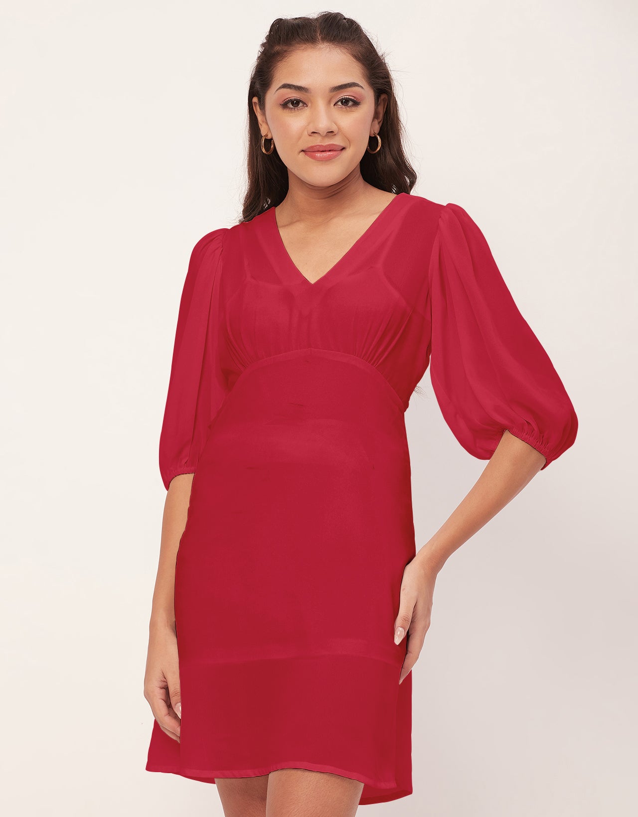 Color Shift Dress, V-Neck