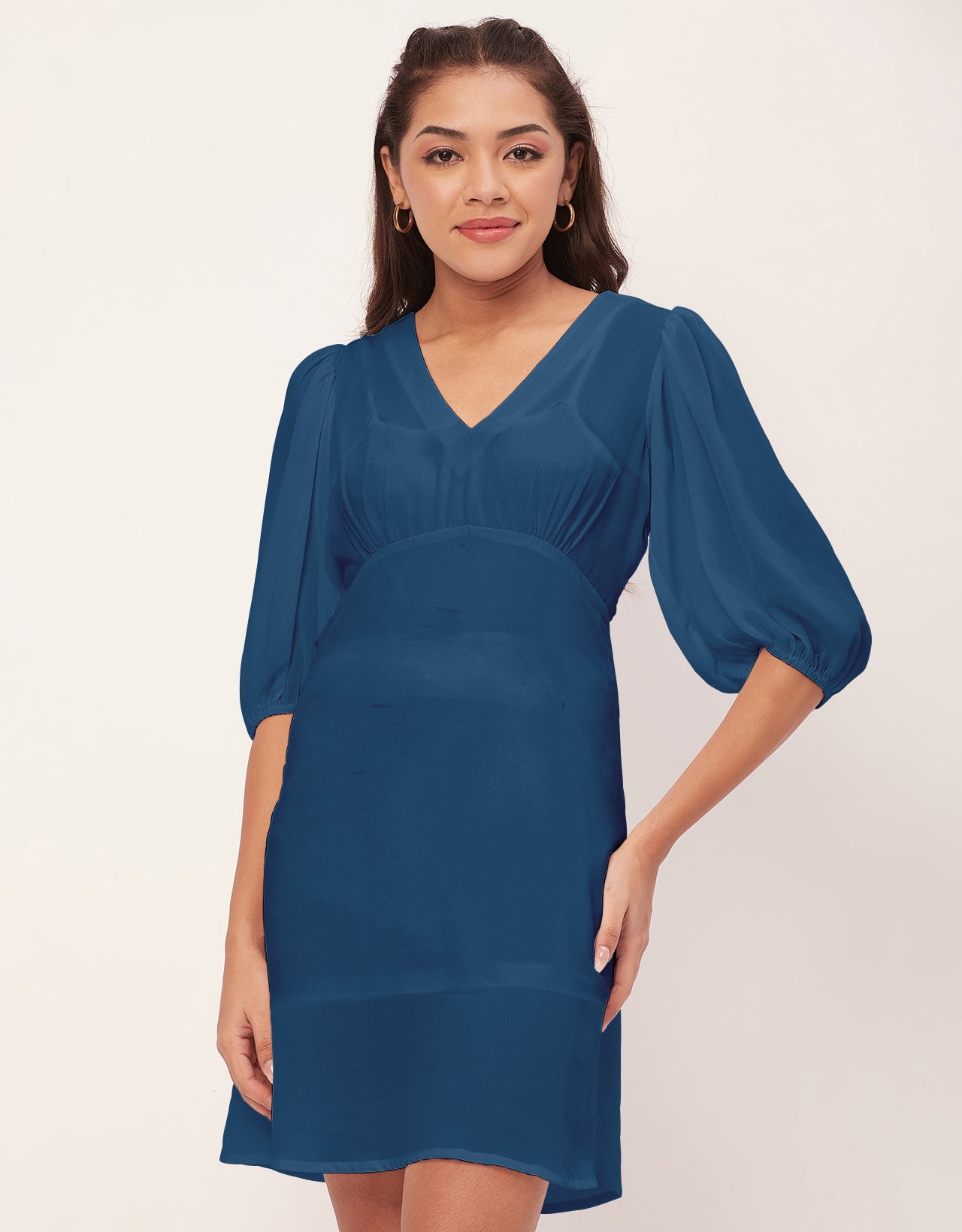 Color Shift Dress, V-Neck