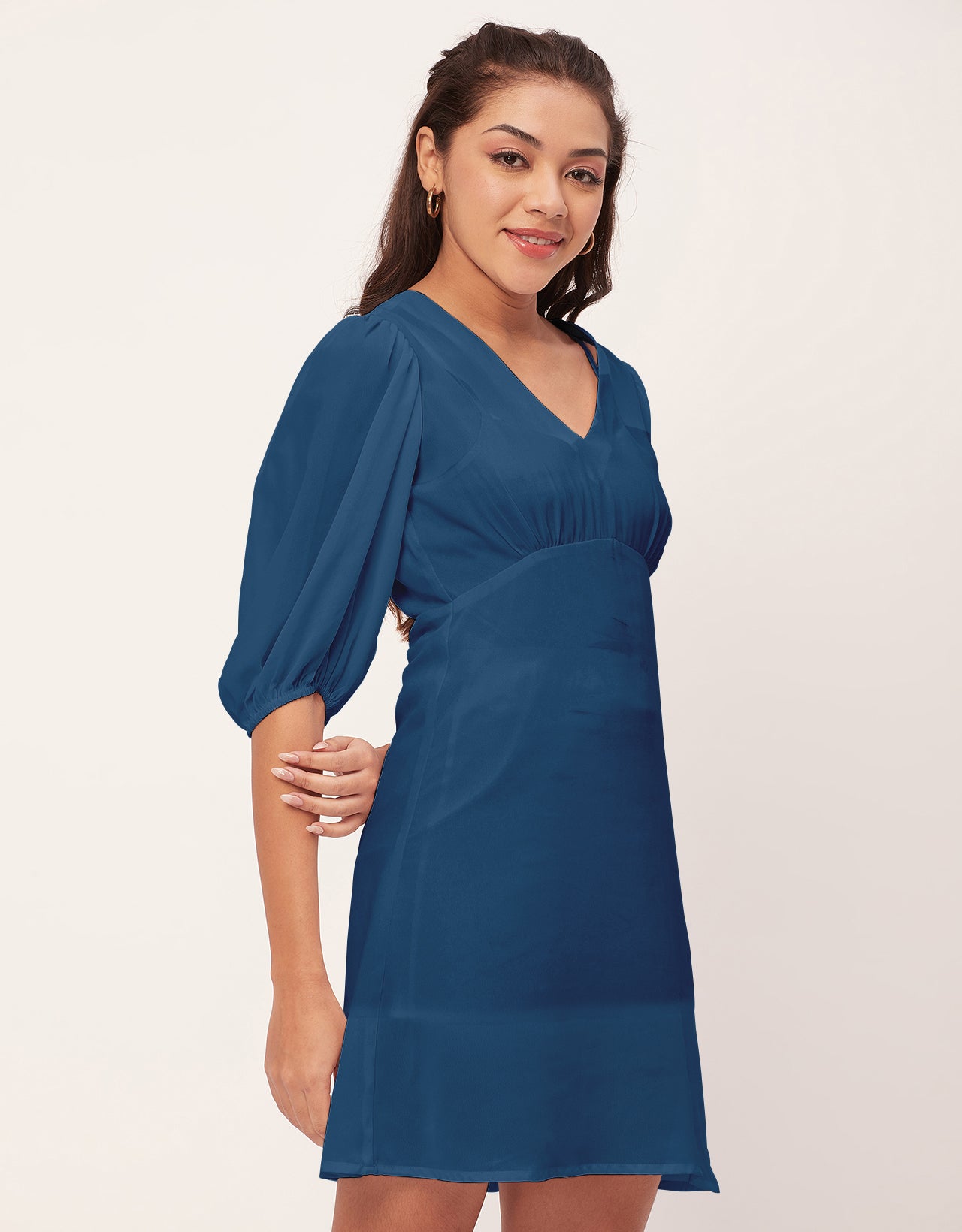 Color Shift Dress, V-Neck
