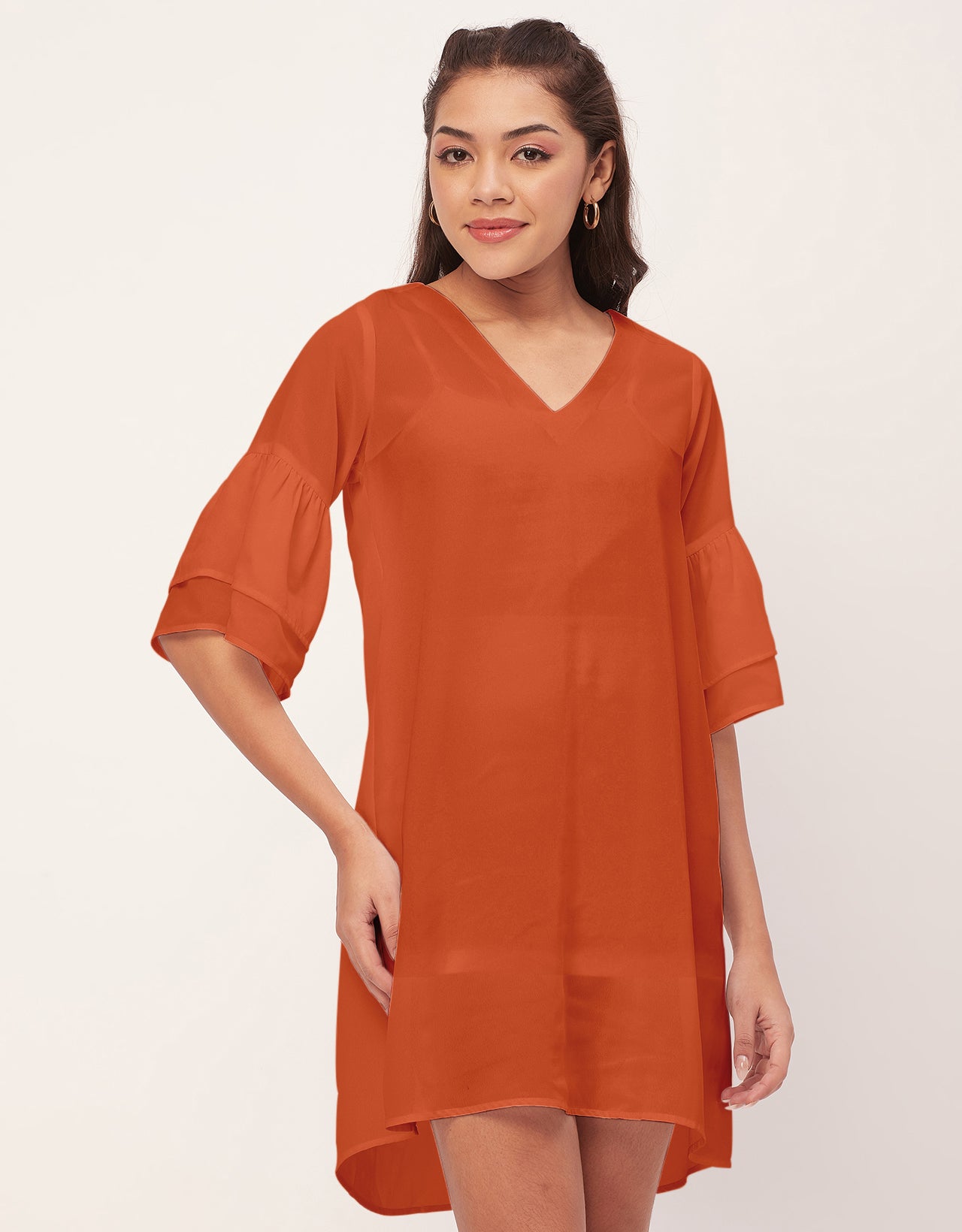 Tiered Bell Sleeve Dress