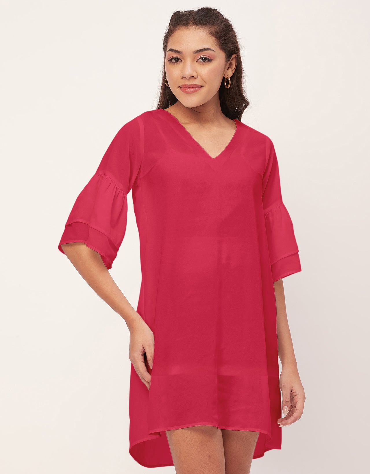 Tiered Bell Sleeve Dress