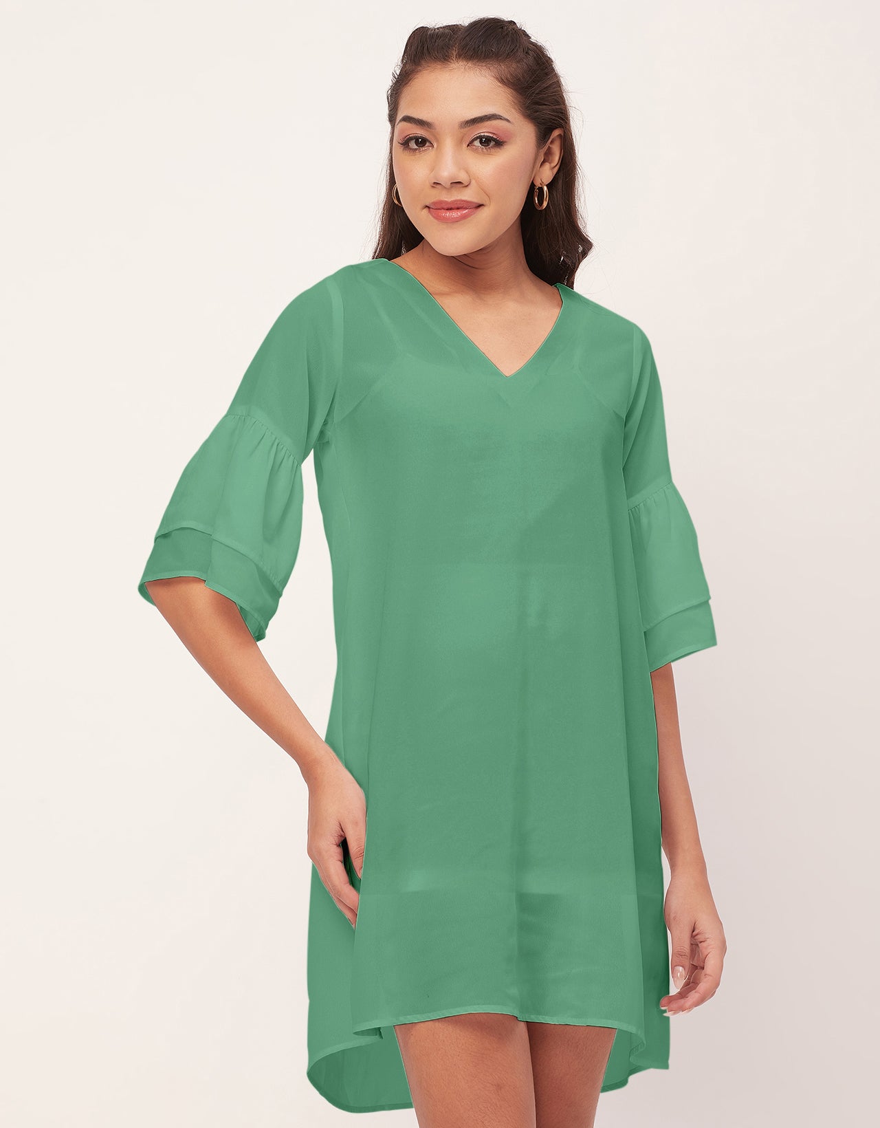 Tiered Bell Sleeve Dress