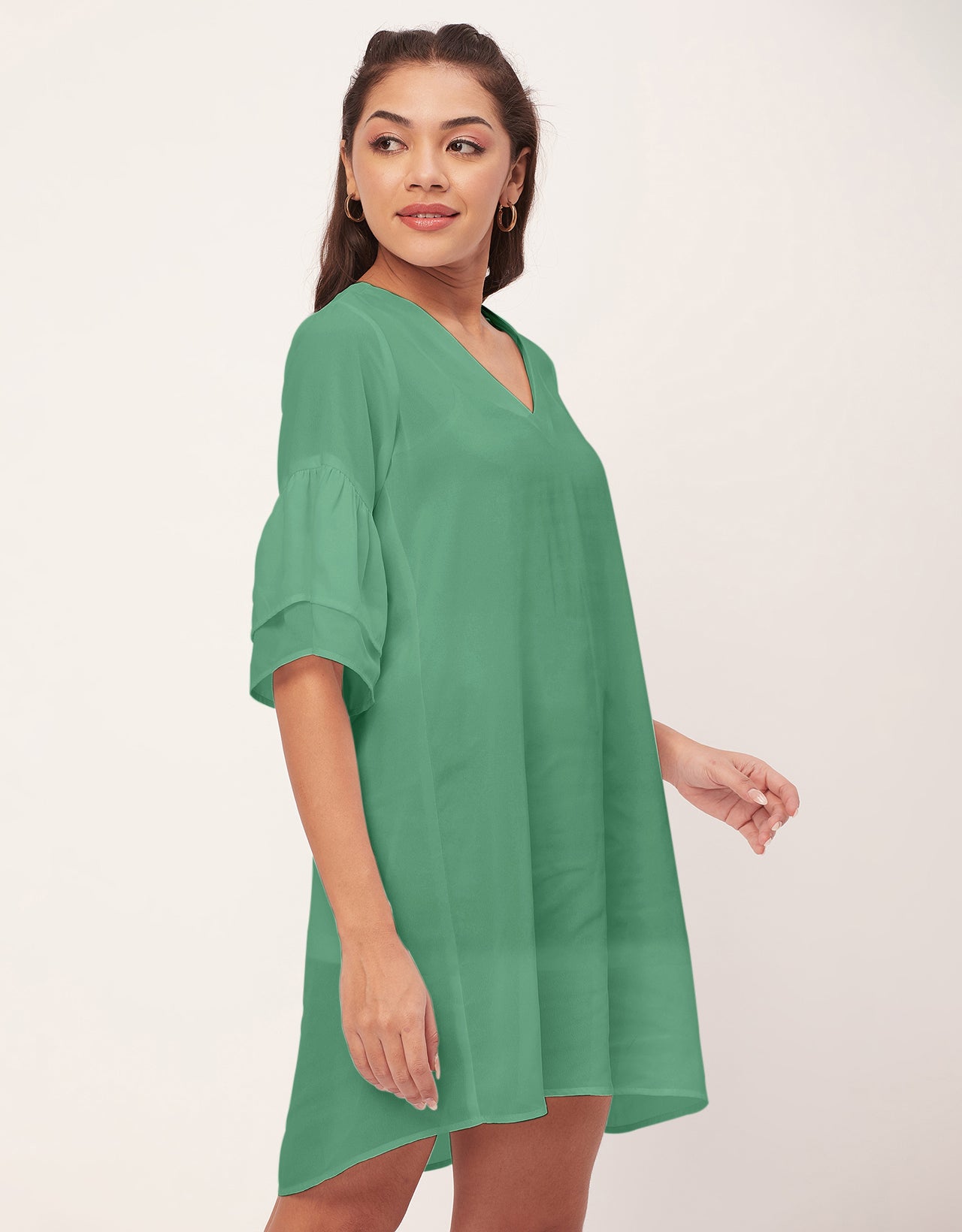 Tiered Bell Sleeve Dress