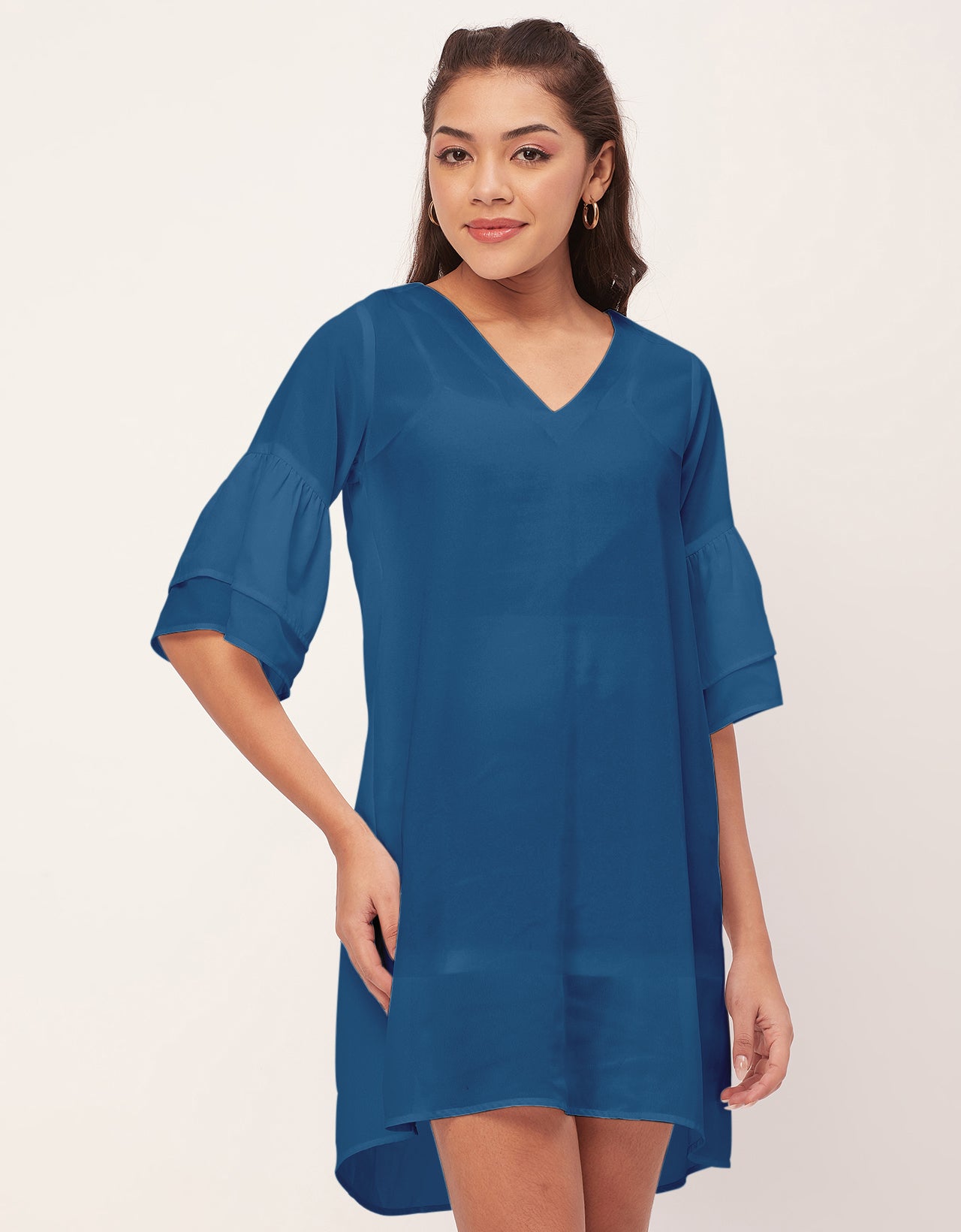 Tiered Bell Sleeve Dress