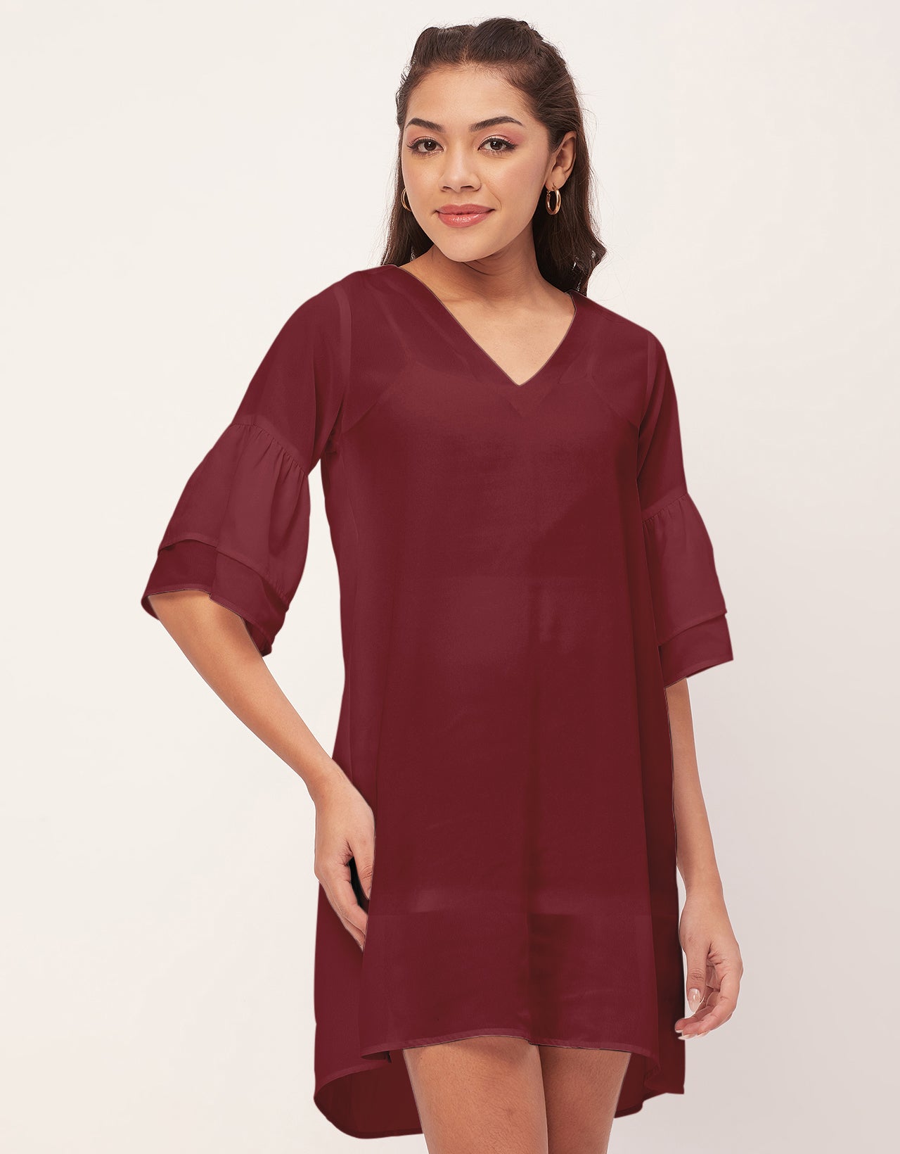 Tiered Bell Sleeve Dress
