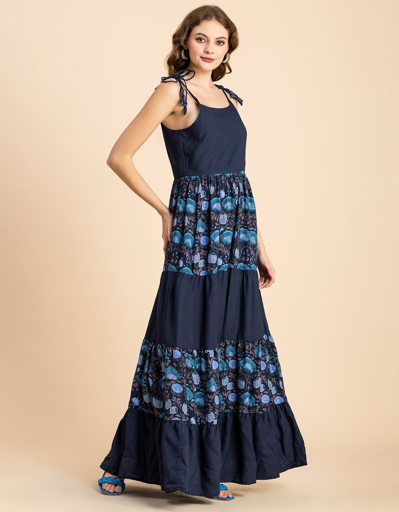 Printed Tiered Maxi Dress, Vacation