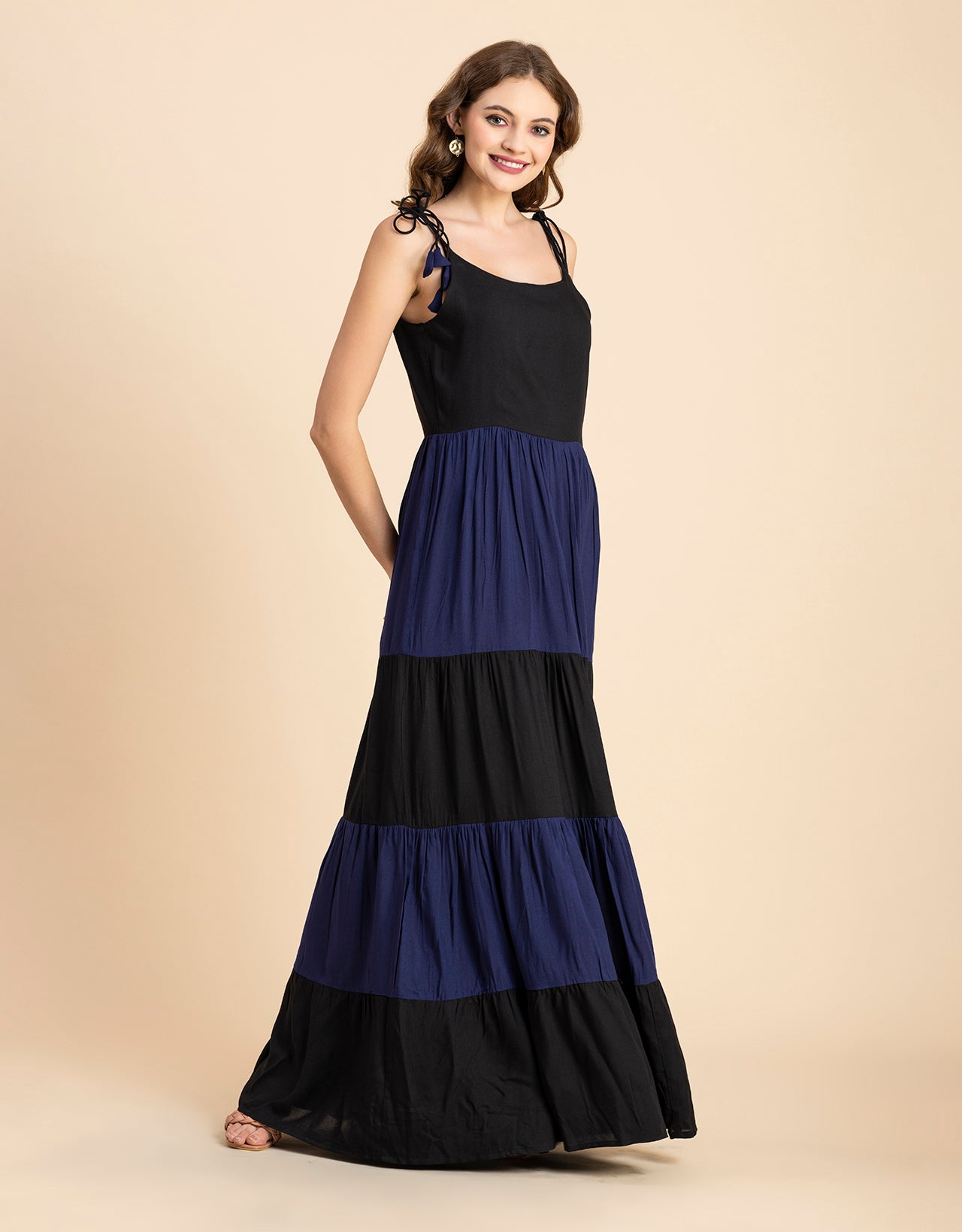 Printed Tiered Maxi Dress, Vacation