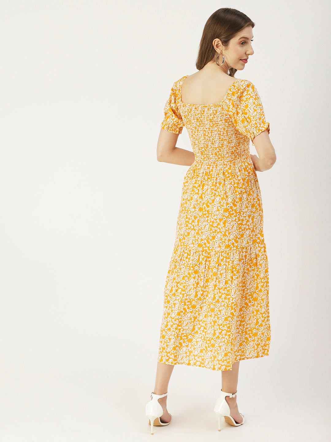Viscose Rayon Square Neck Dress