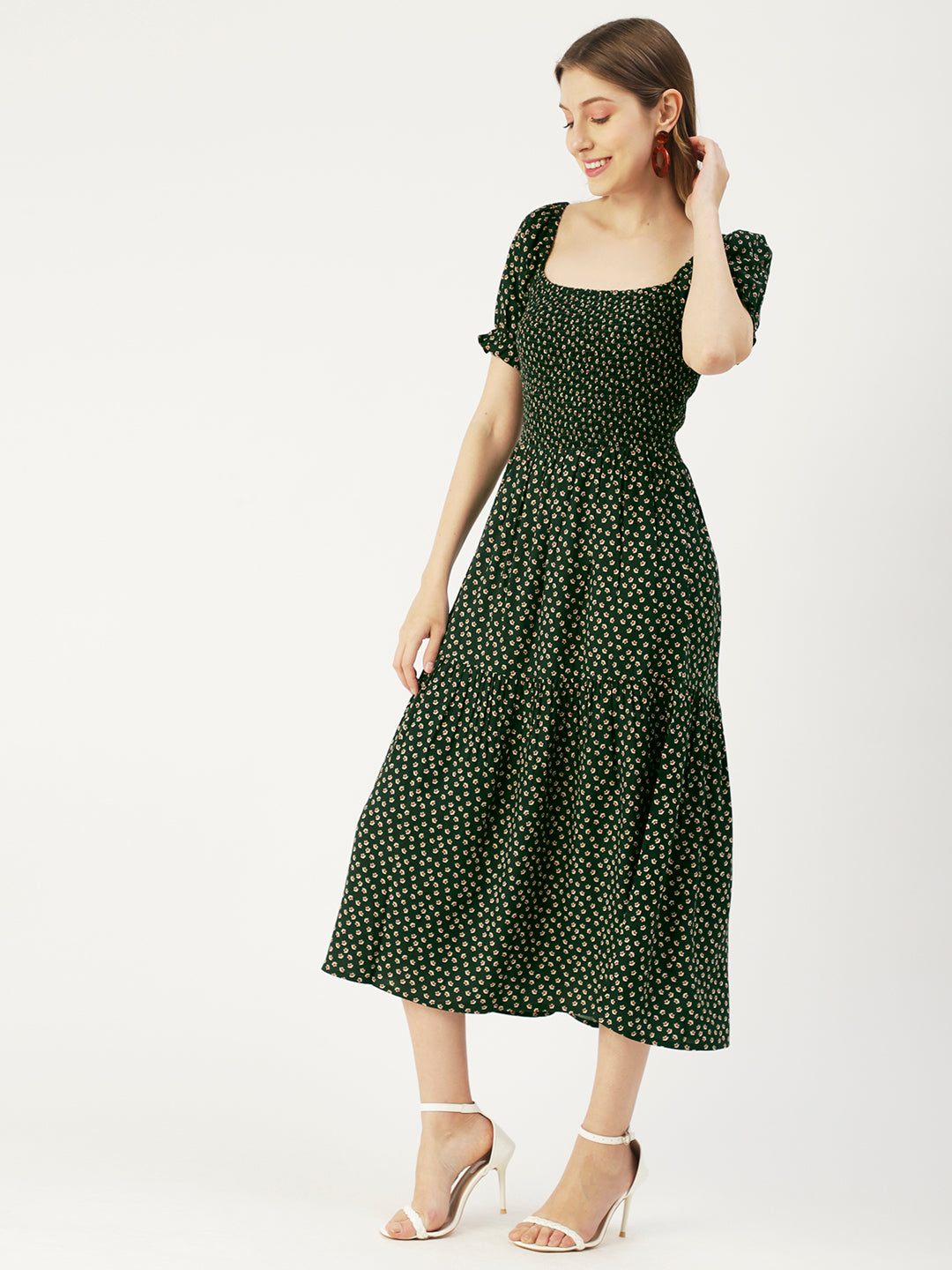 Viscose Rayon Square Neck Dress