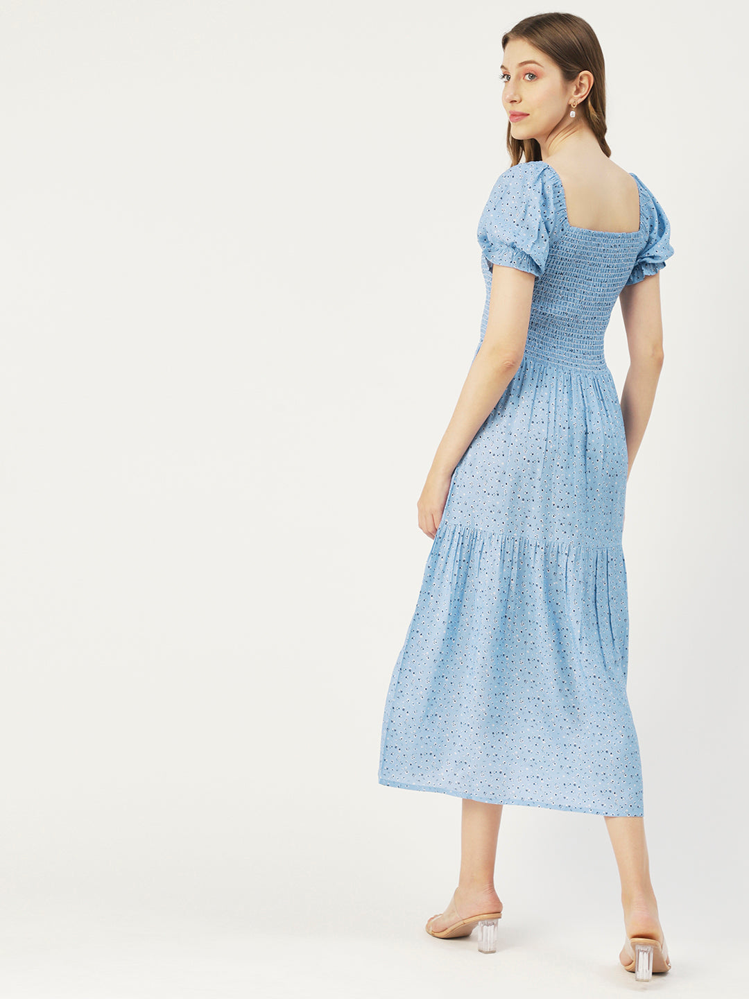 Viscose Rayon Square Neck Dress