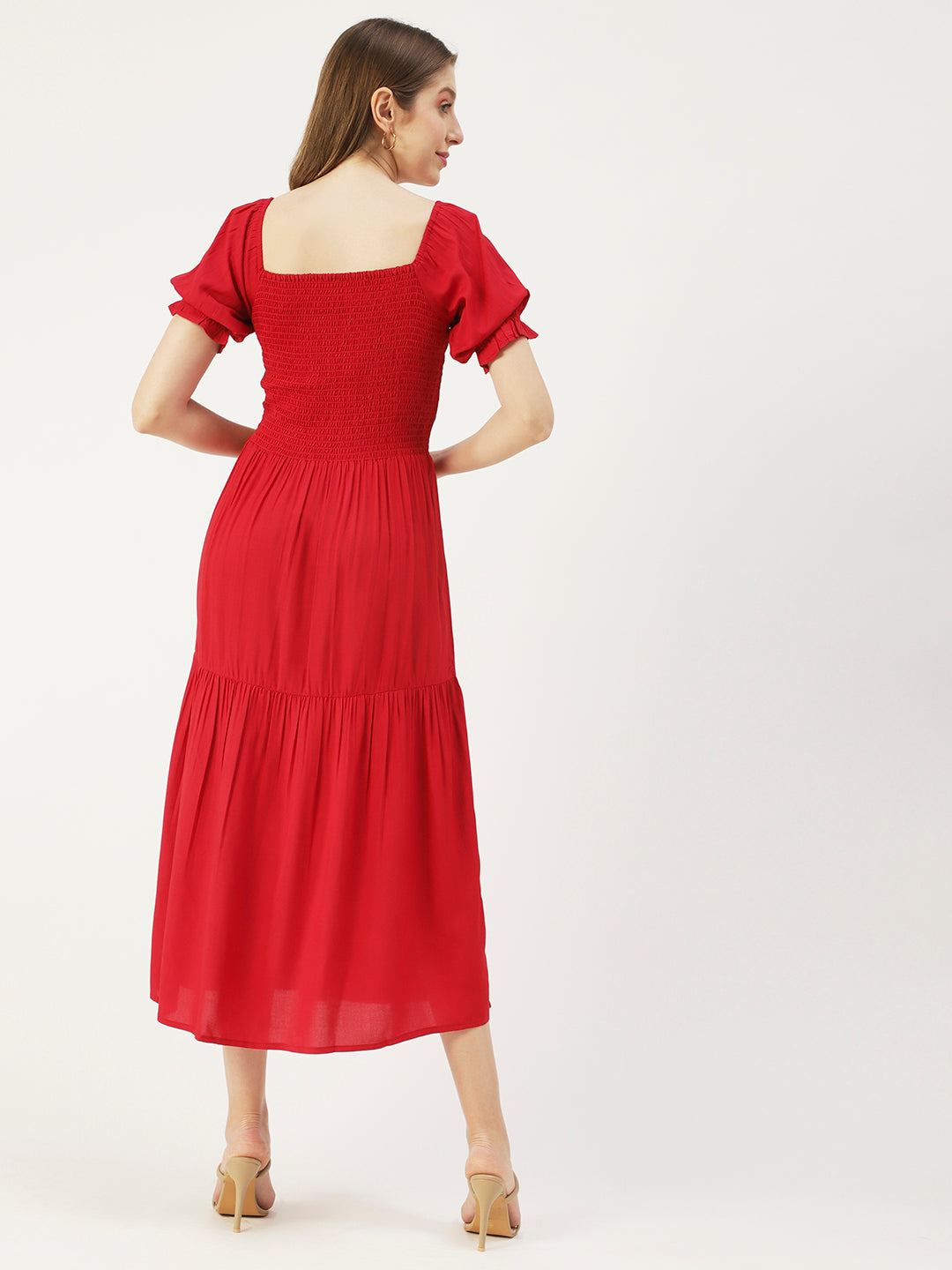Viscose Rayon Square Neck Dress