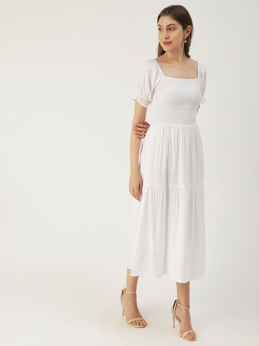 Viscose Rayon Square Neck Dress