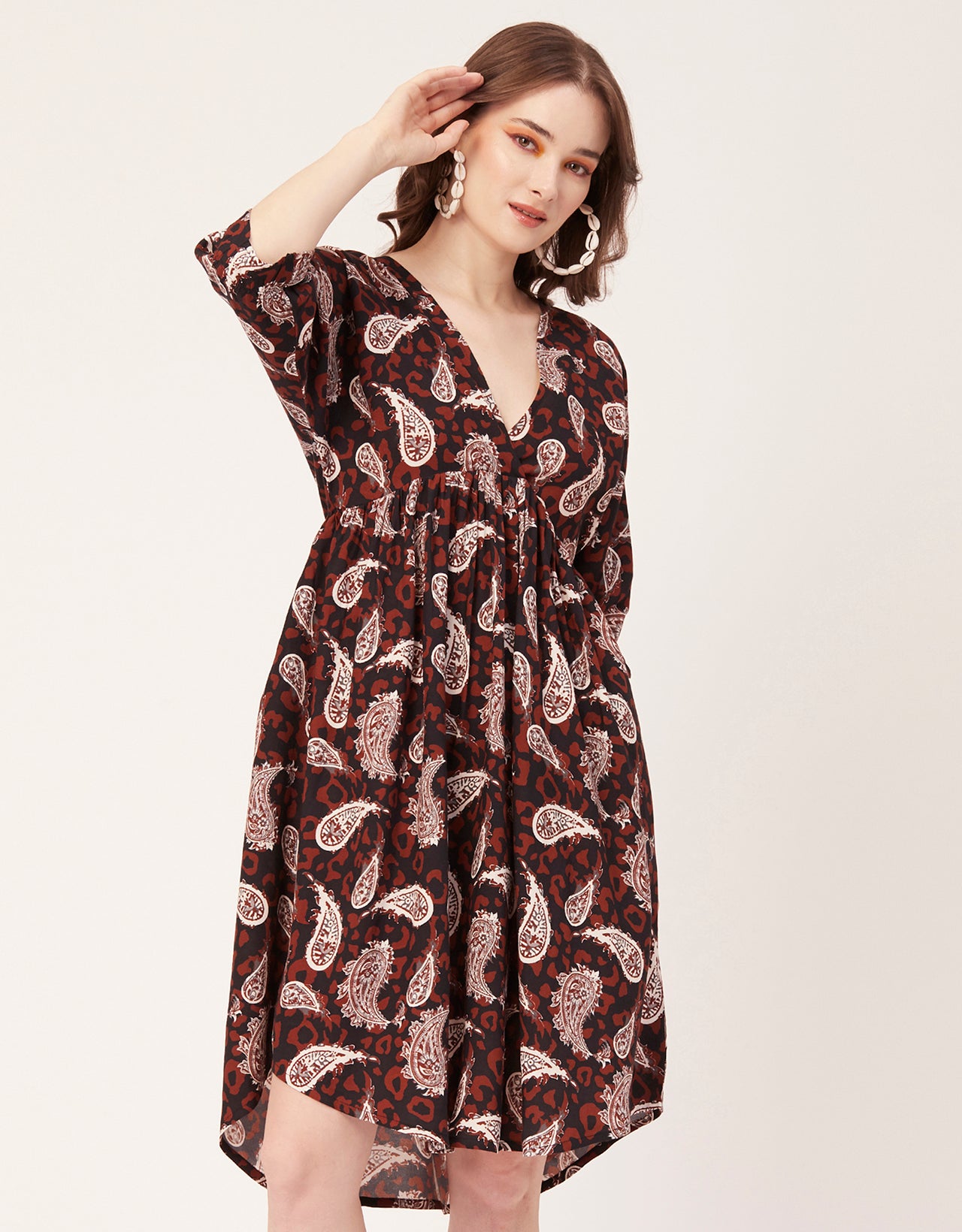 Quarter Sleeves Short Dress