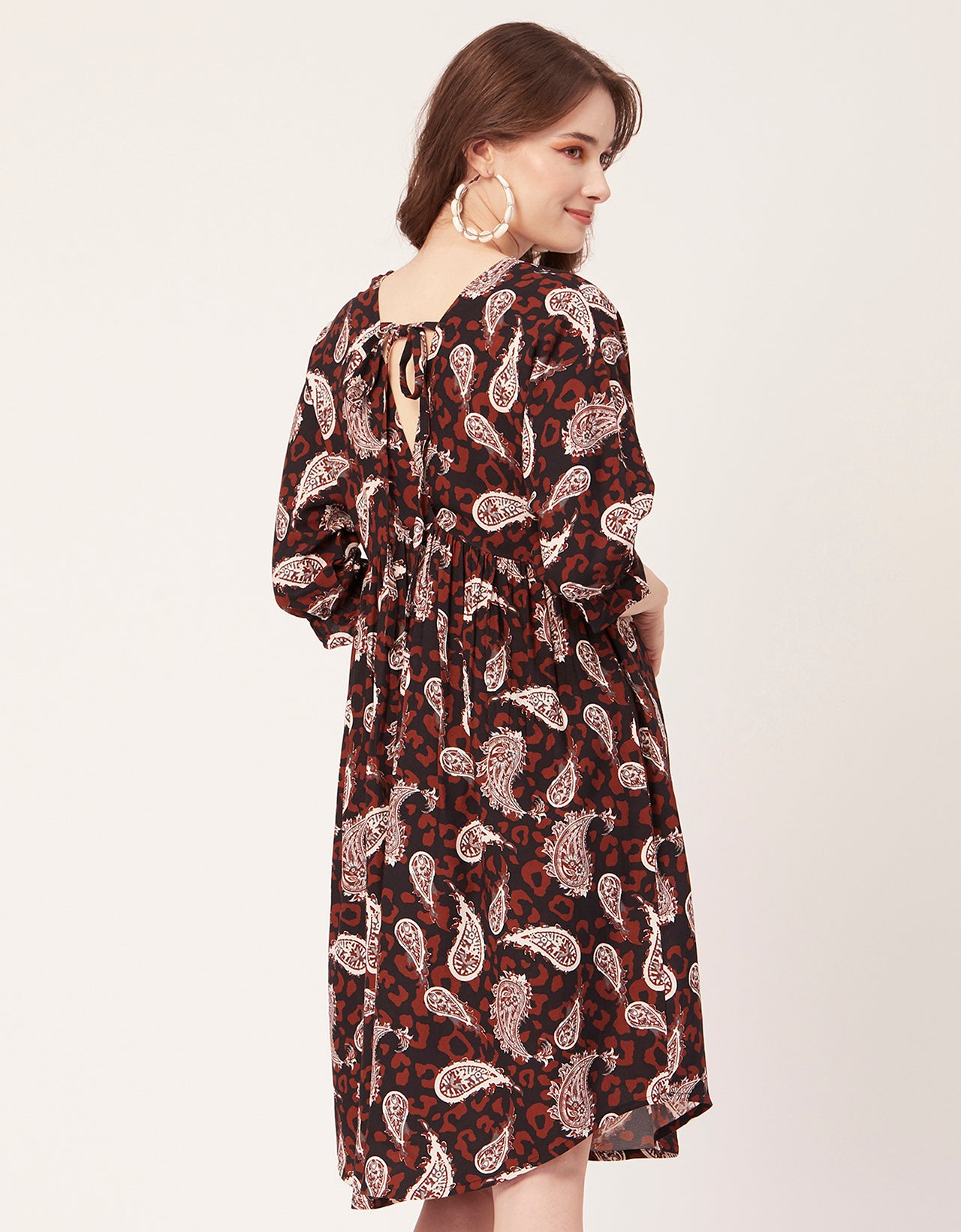 Quarter Sleeves Short Dress