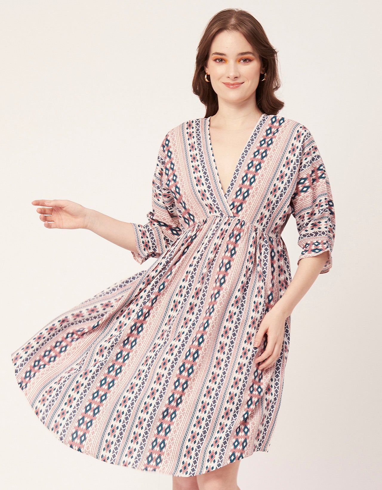 Quarter Sleeves Short Dress