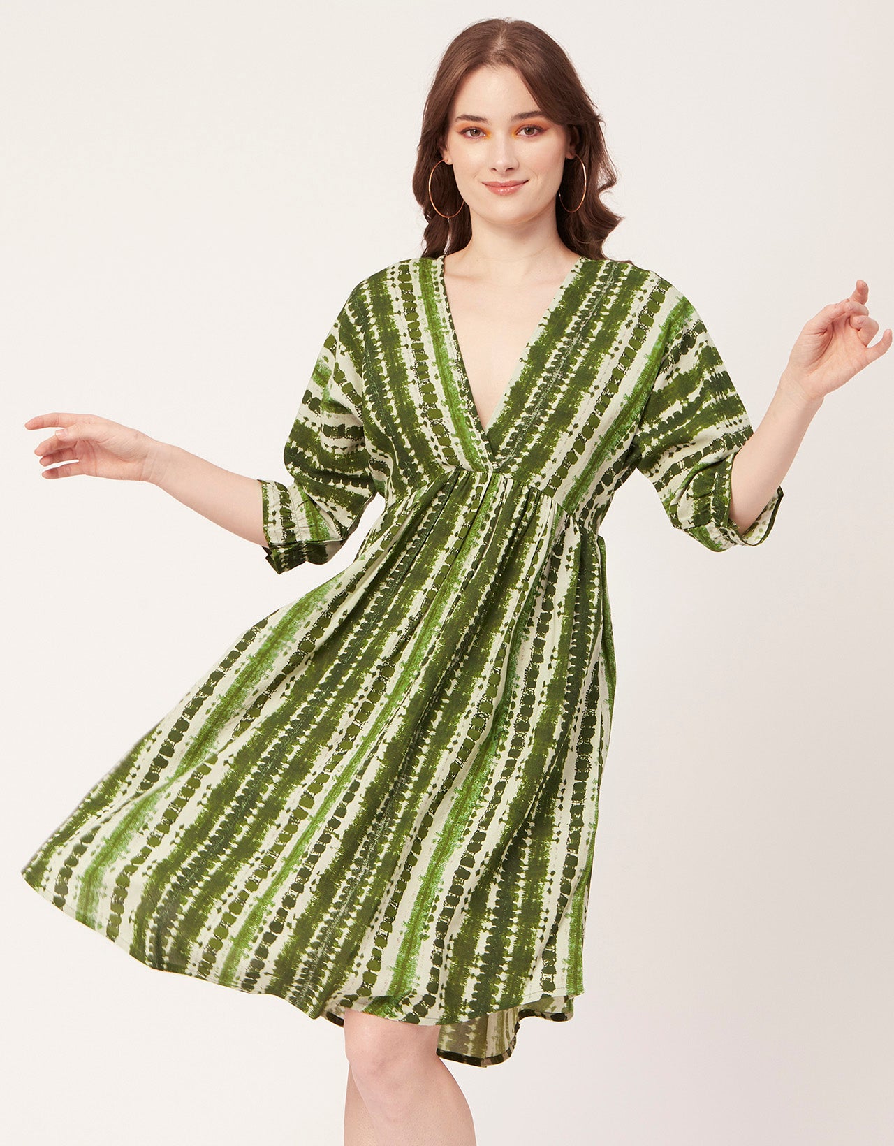 Quarter Sleeves Short Dress