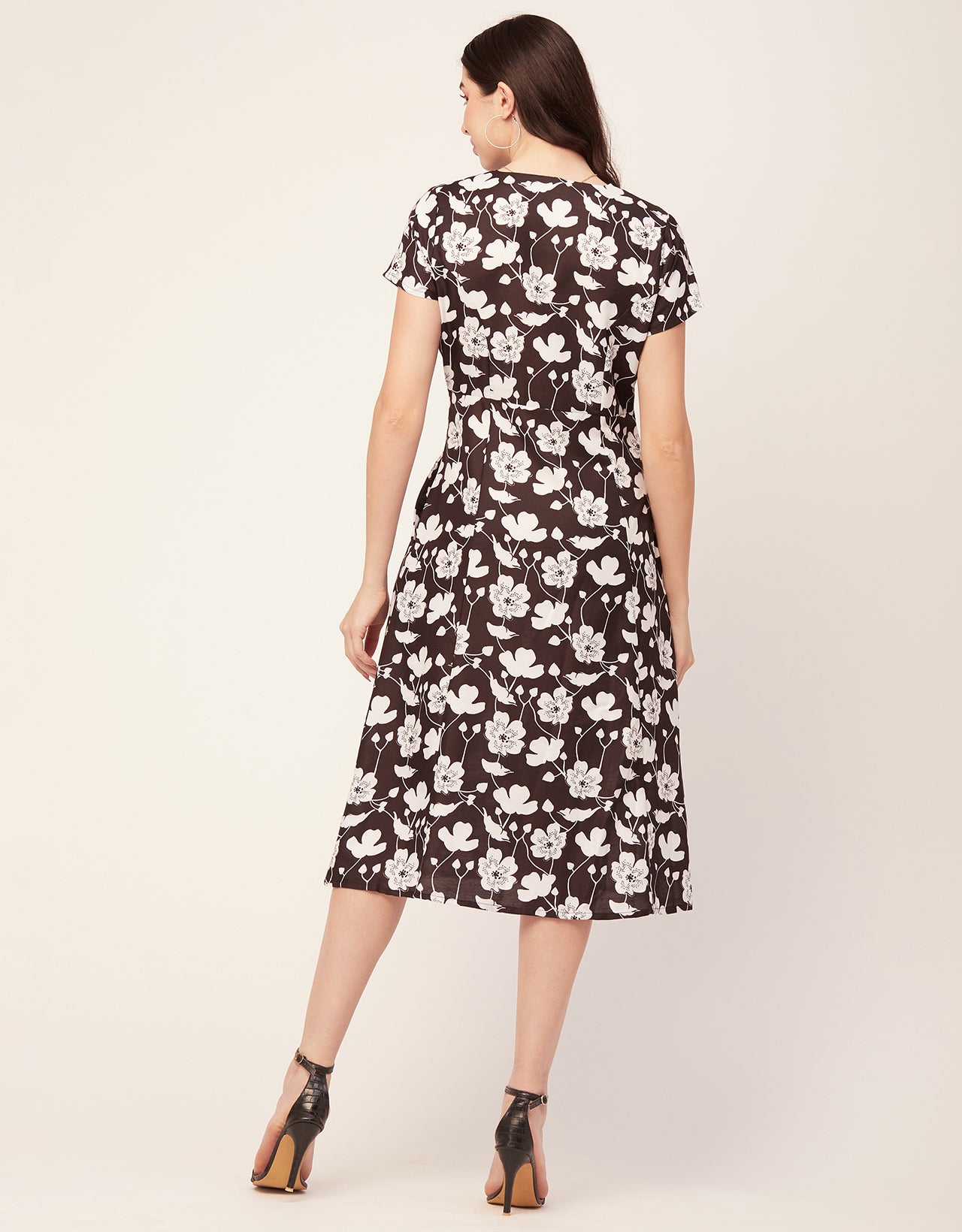 Printed Button Down Midi Dress