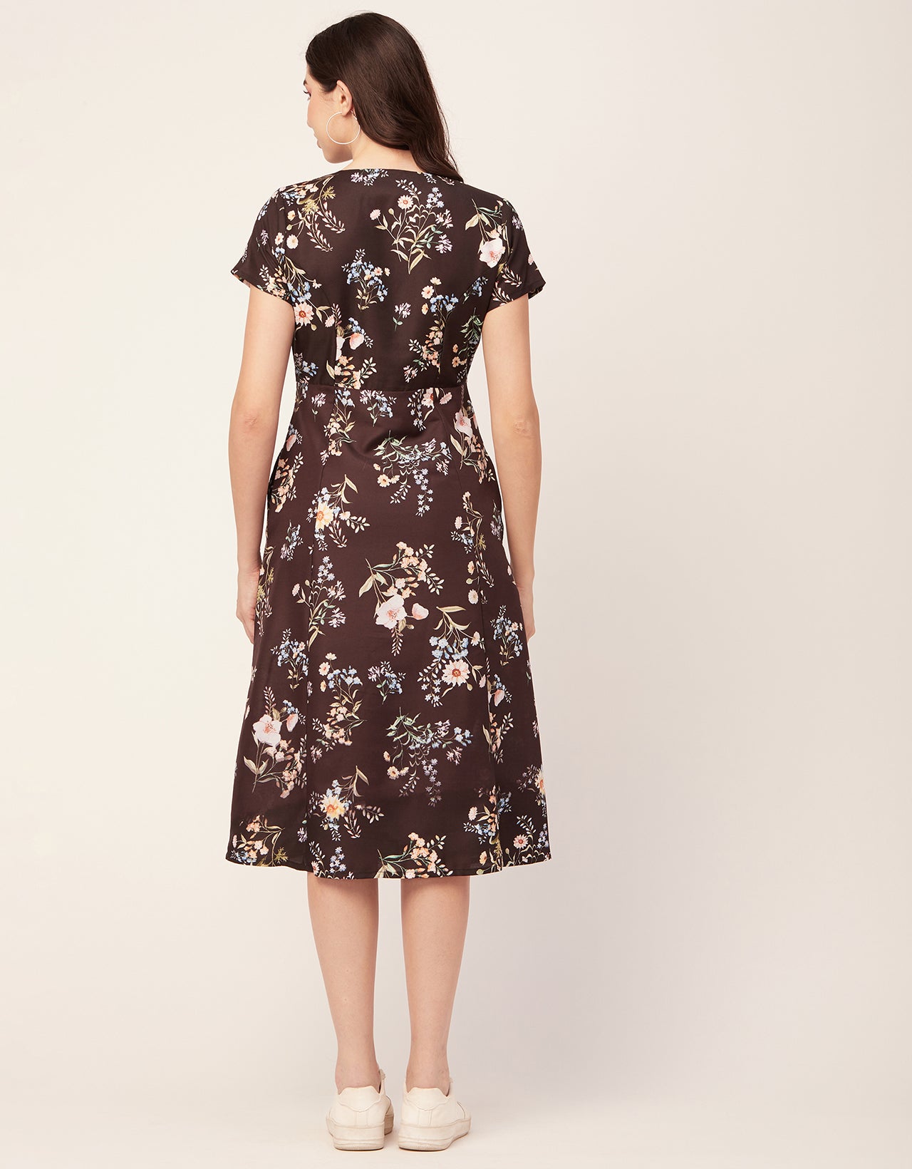 Printed Button Down Midi Dress