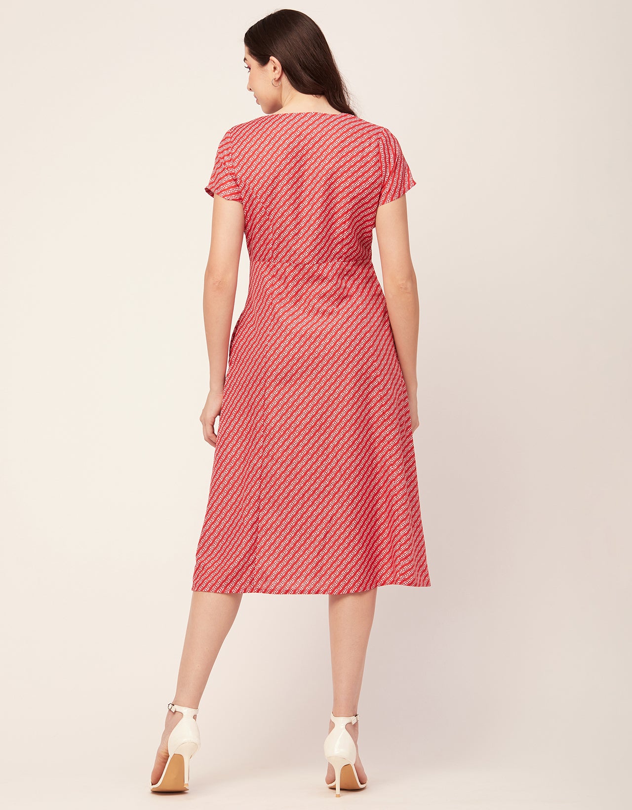 Printed Button Down Midi Dress