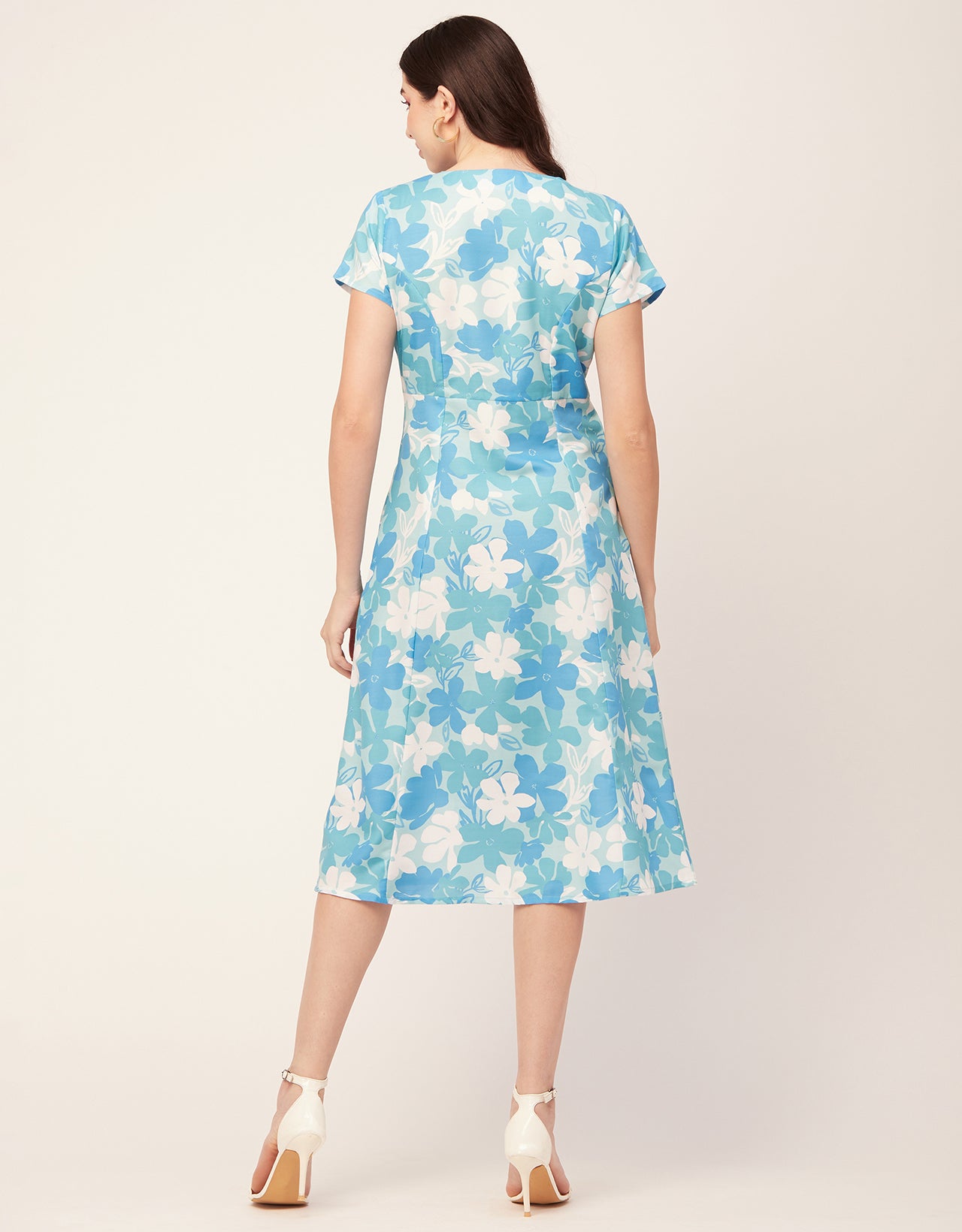 Printed Button Down Midi Dress