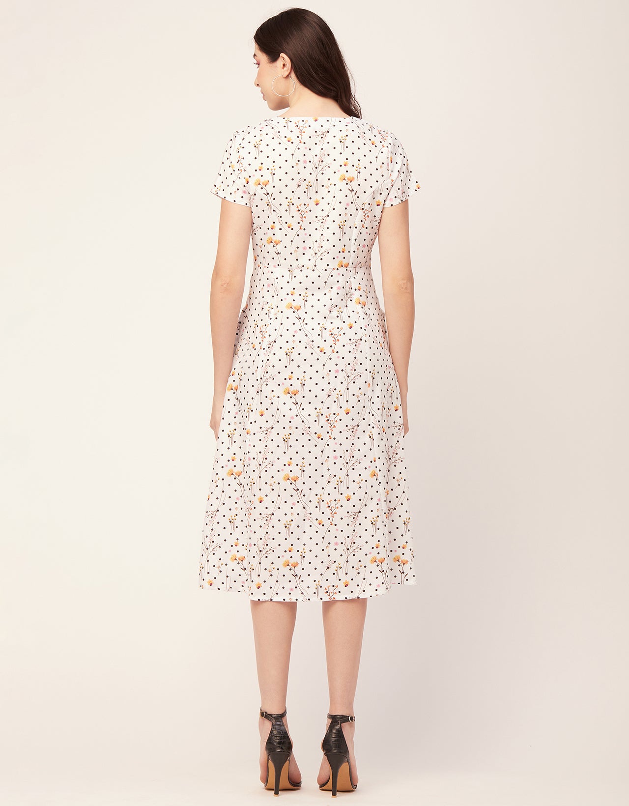 Printed Button Down Midi Dress