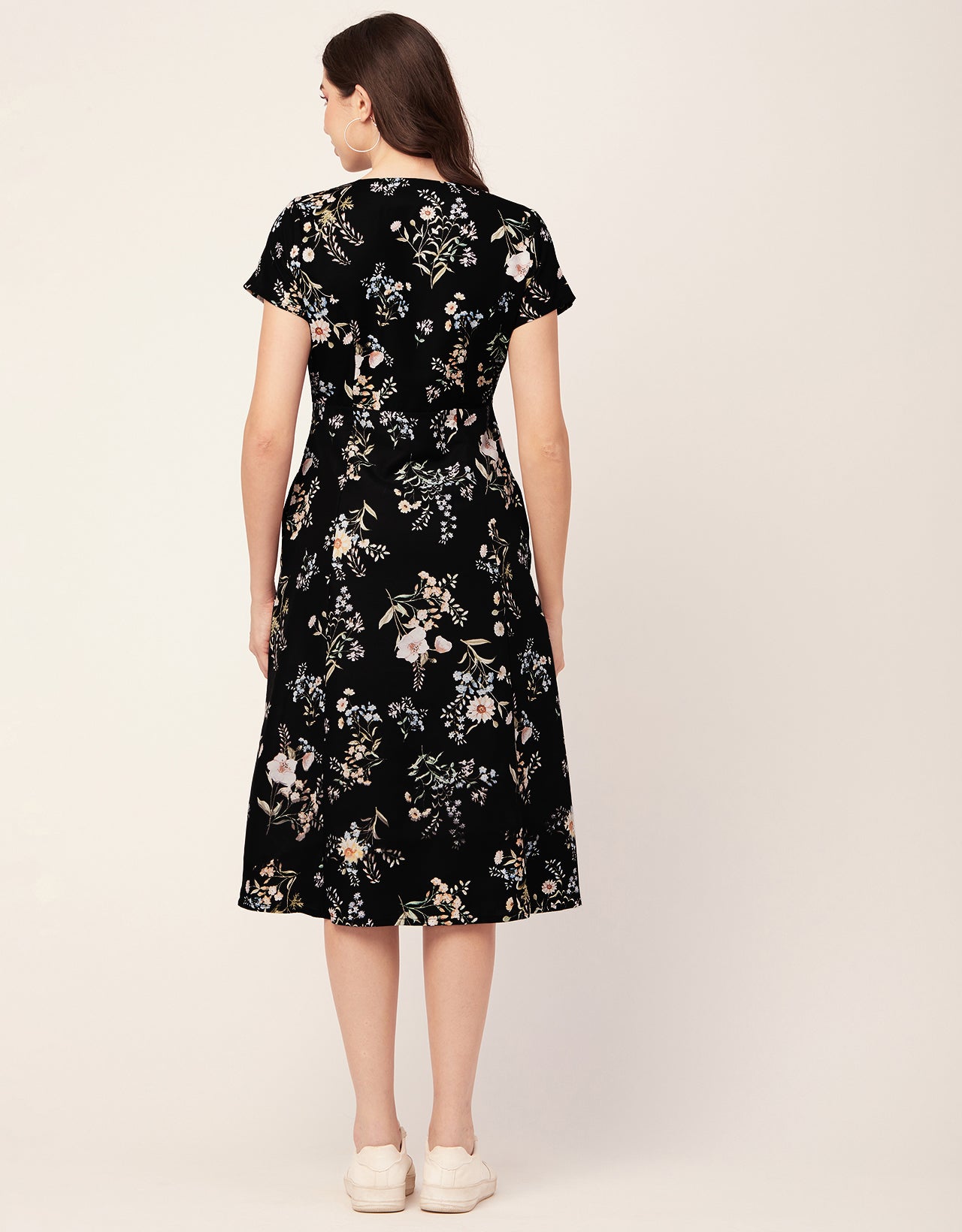 Printed Button Down Midi Dress