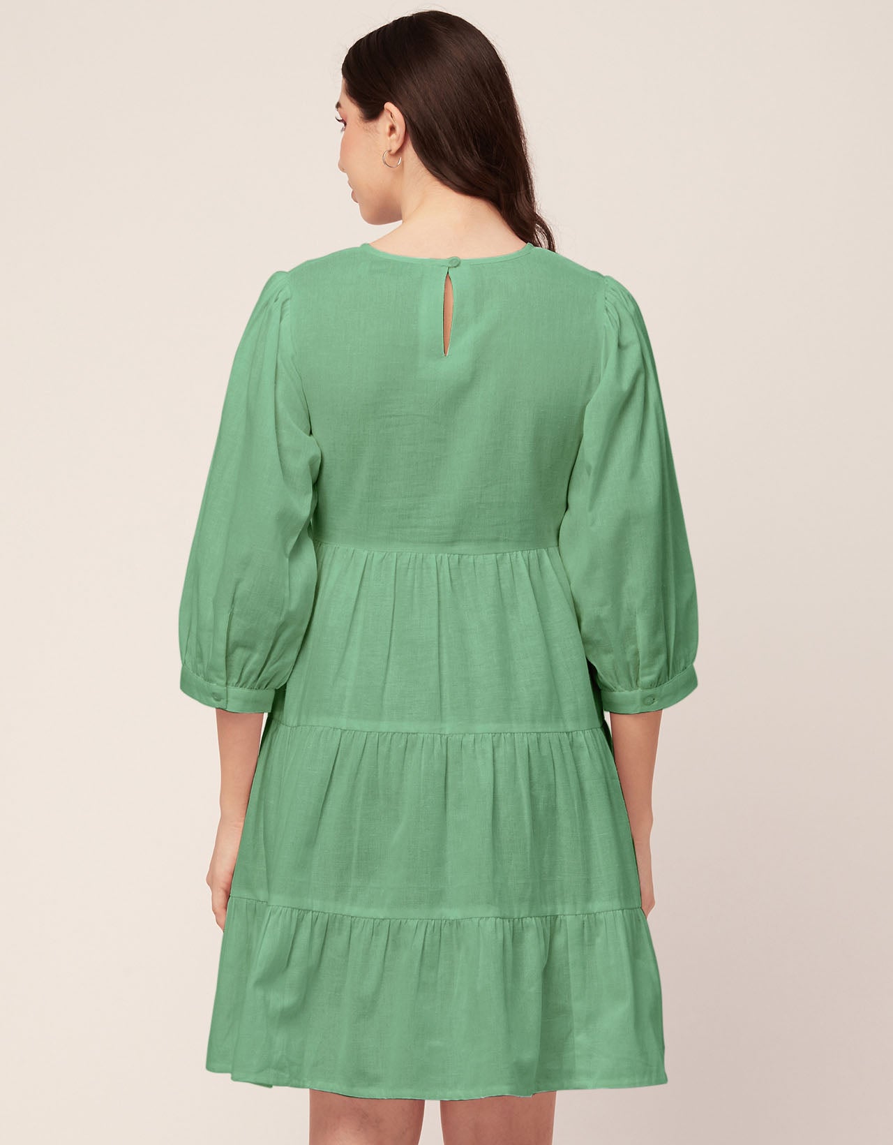 Flared Dress, Round Neck