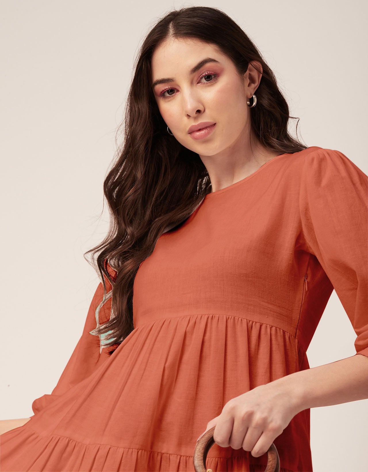 Flared Dress, Round Neck