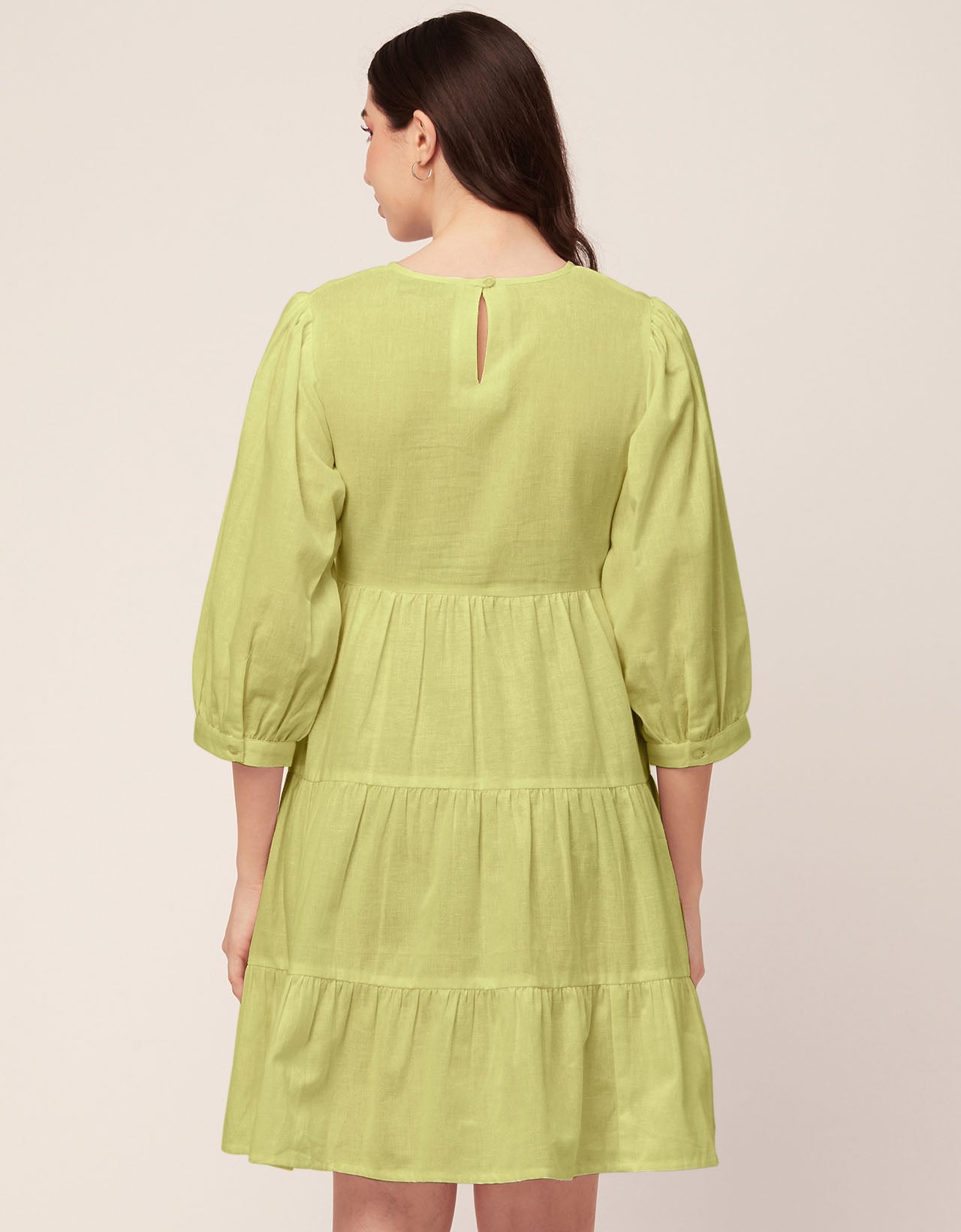 Flared Dress, Round Neck