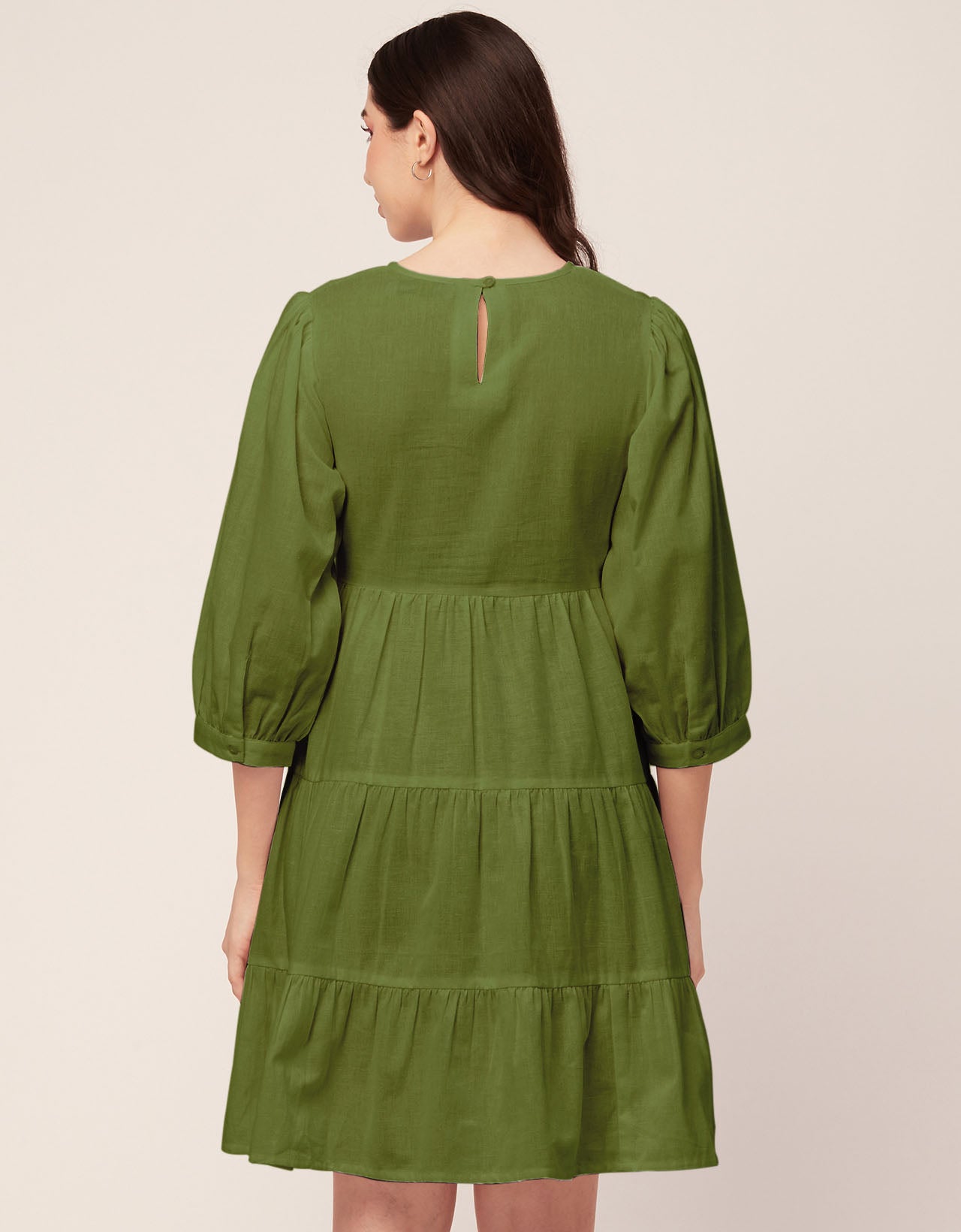 Flared Dress, Round Neck