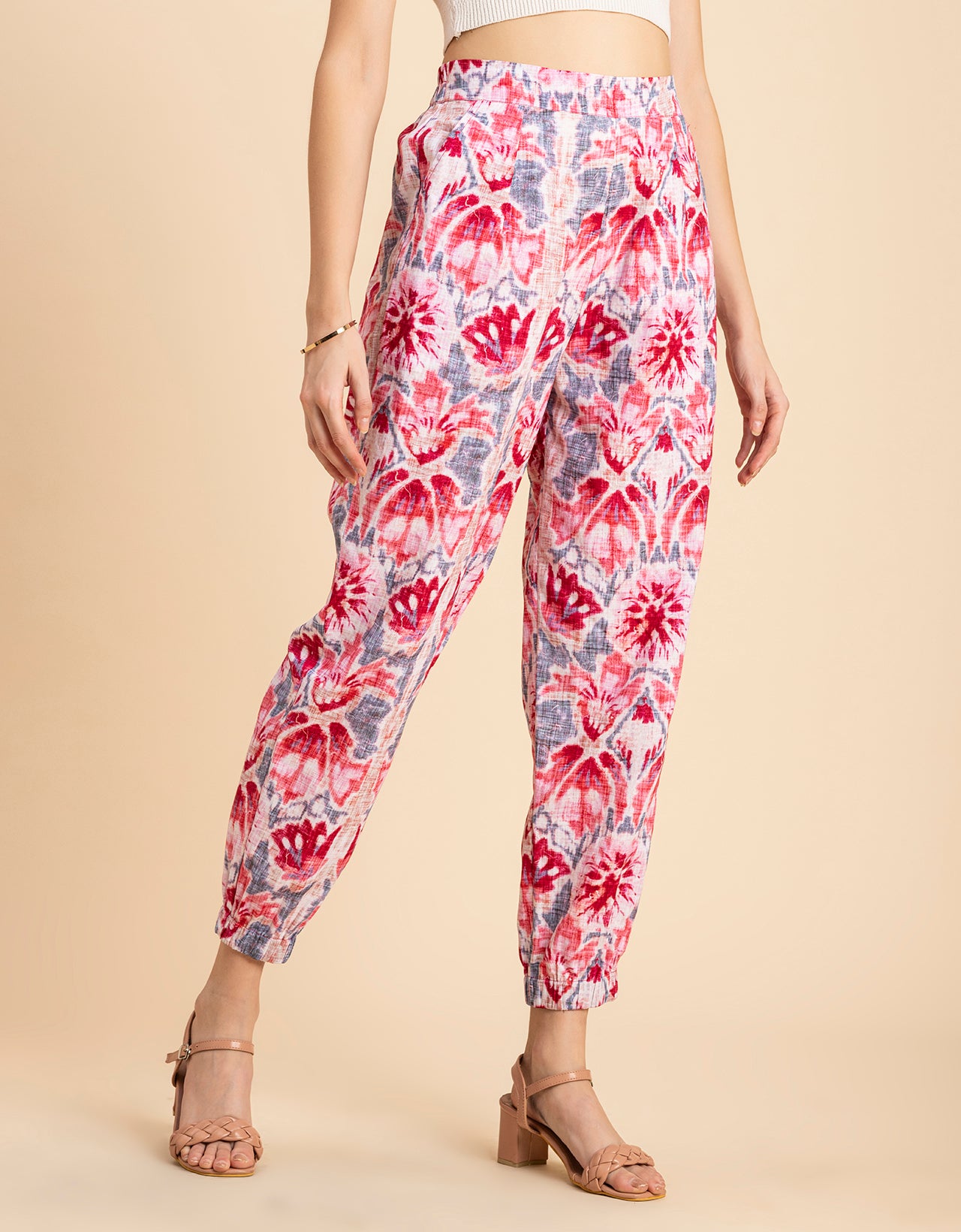 Printed Boho Pajama Pants, Cotton