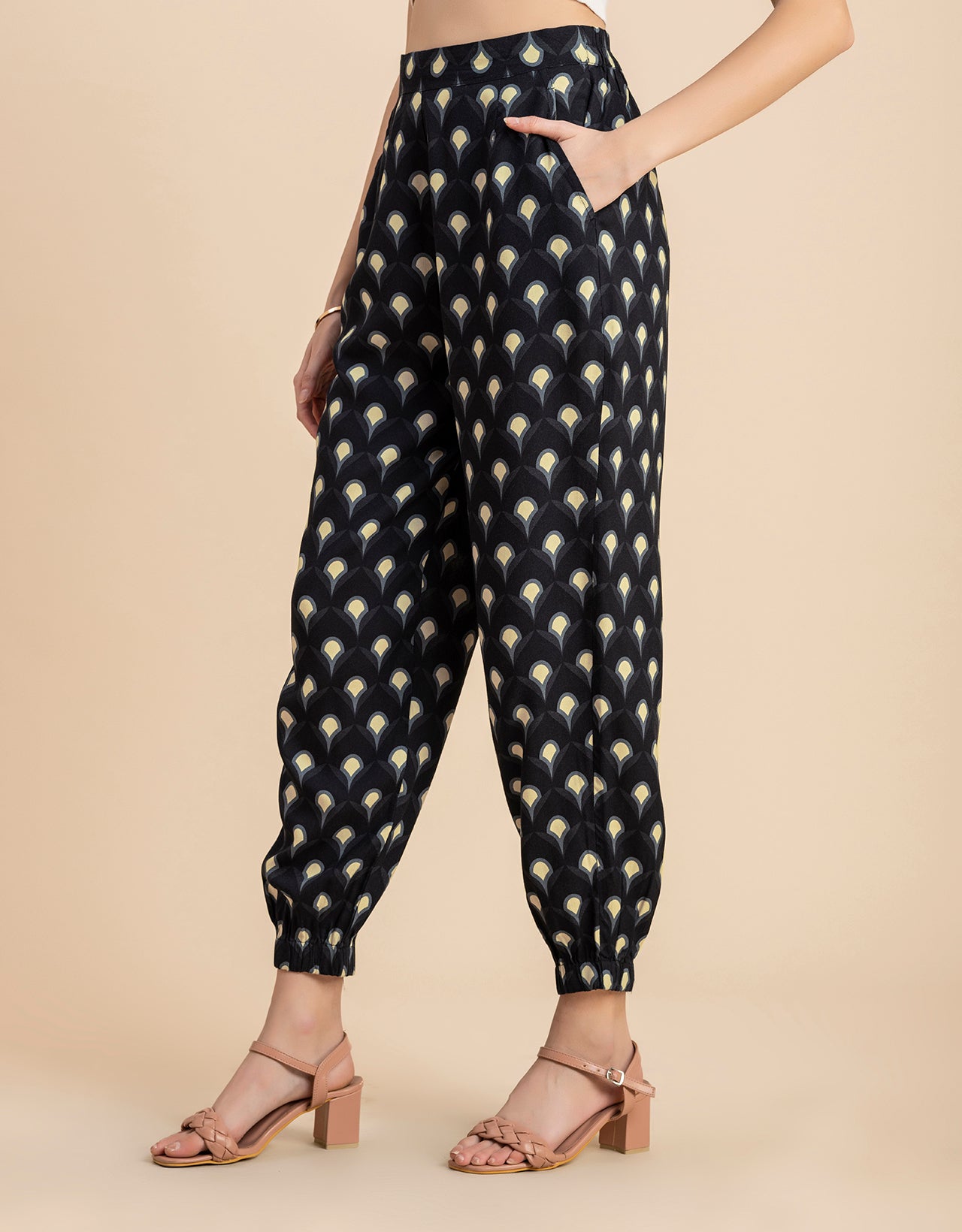 Printed Boho Pajama Pants, Cotton