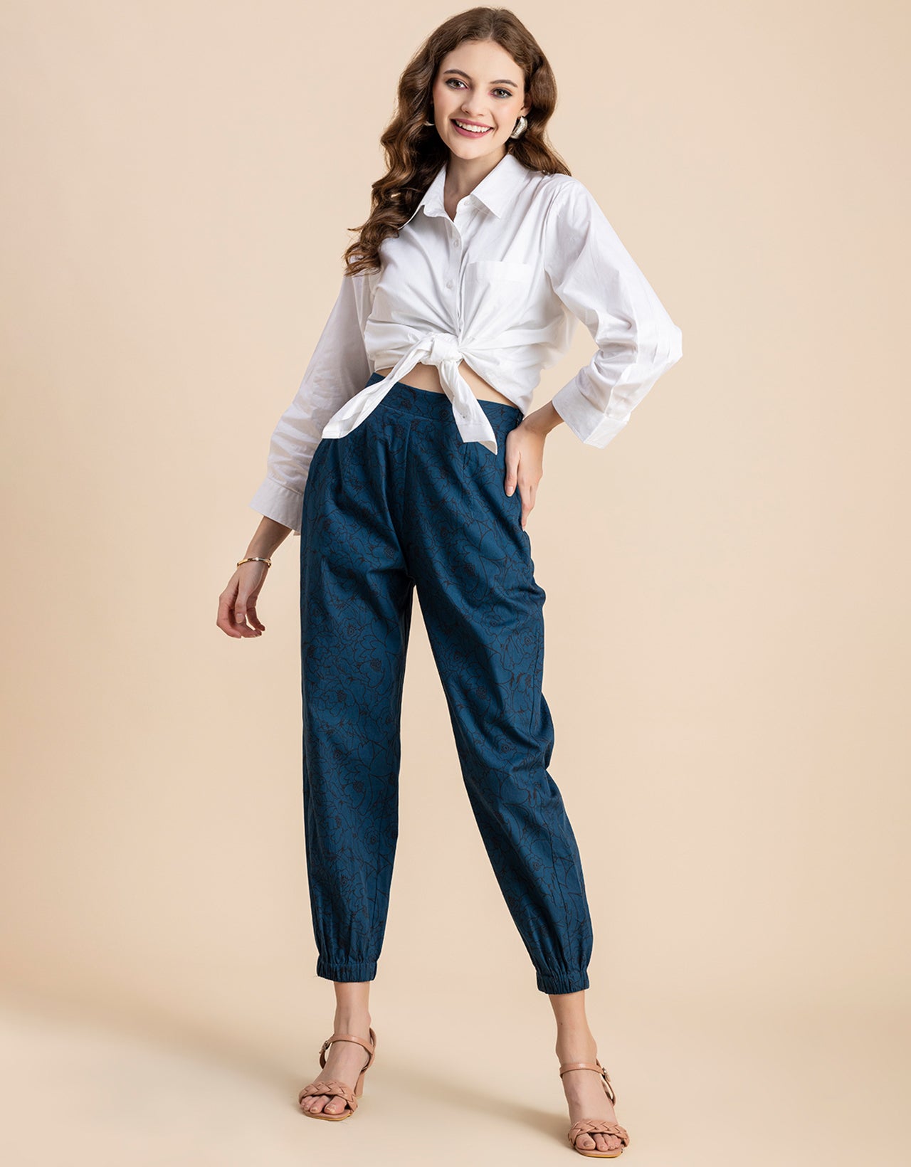 Printed Boho Pajama Pants, Cotton