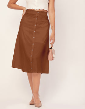 A-Line Skirt, Buttoned Midi