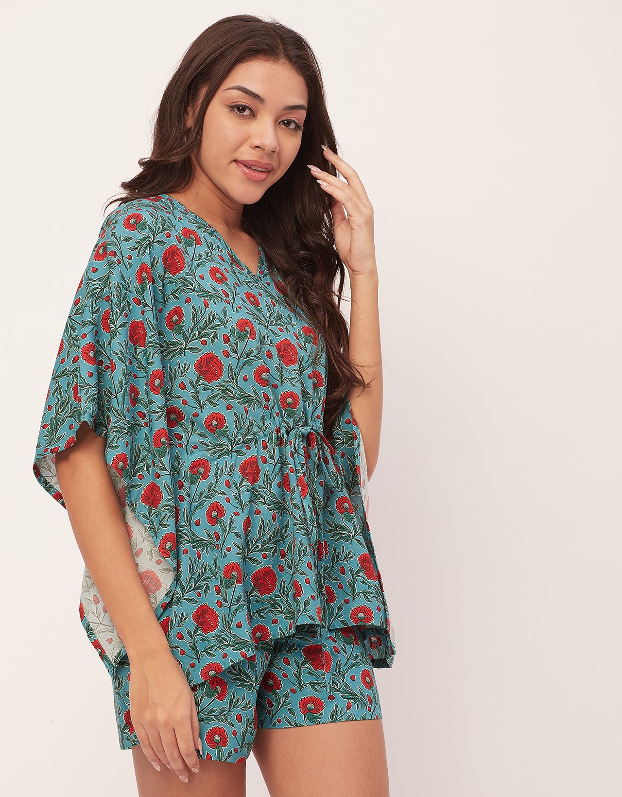 Printed Kaftan Shorts Set