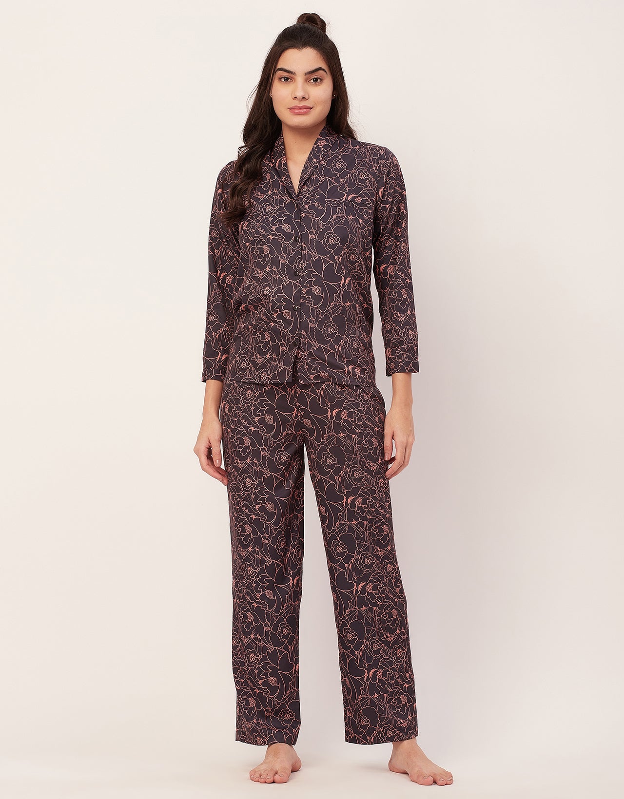 Printed Pajama Shirt Set