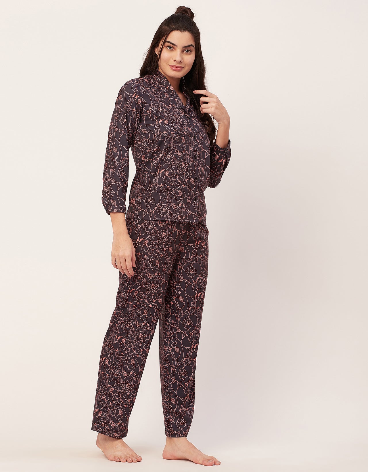 Printed Pajama Shirt Set