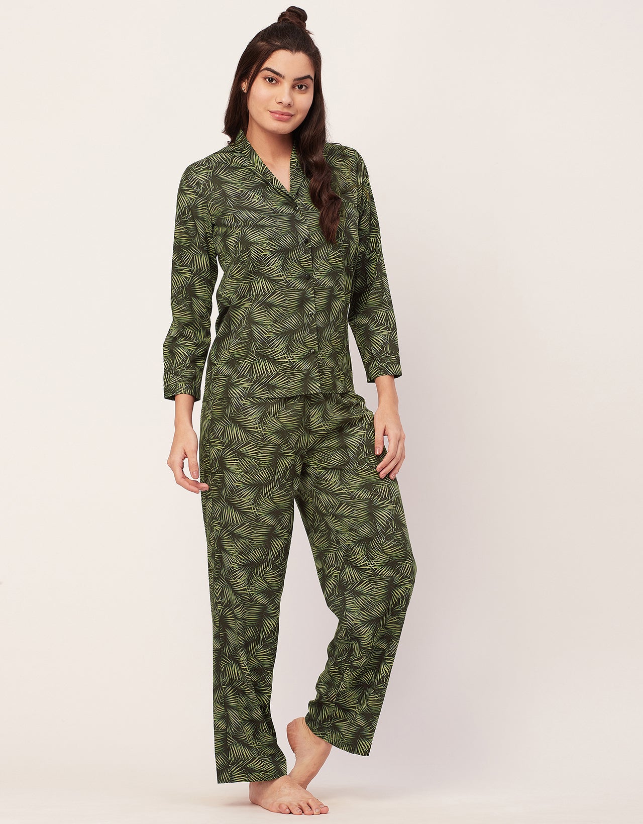 Printed Pajama Shirt Set