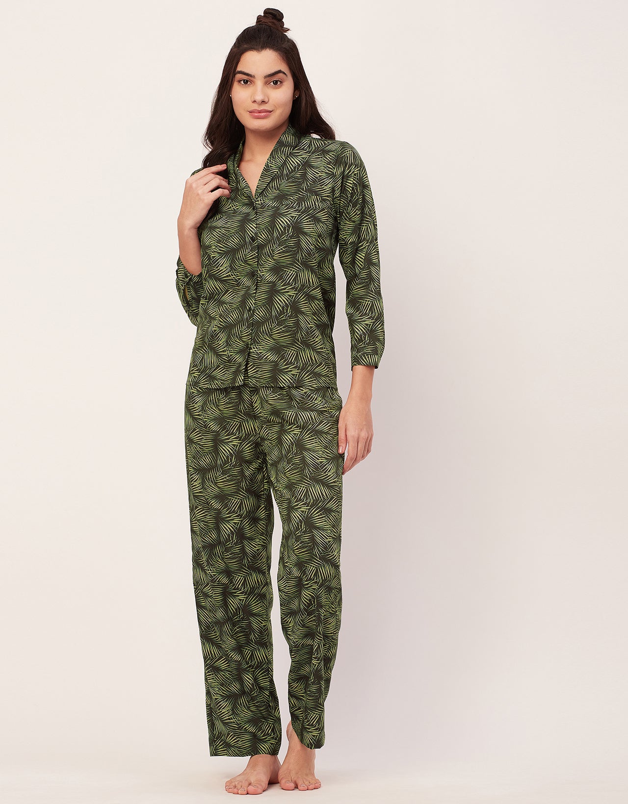 Printed Pajama Shirt Set