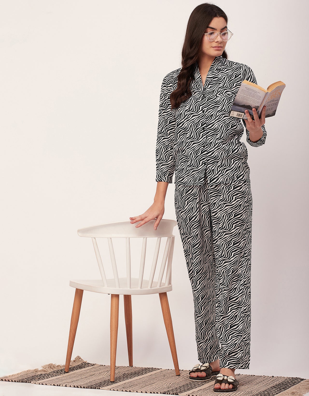 Printed Pajama Shirt Set