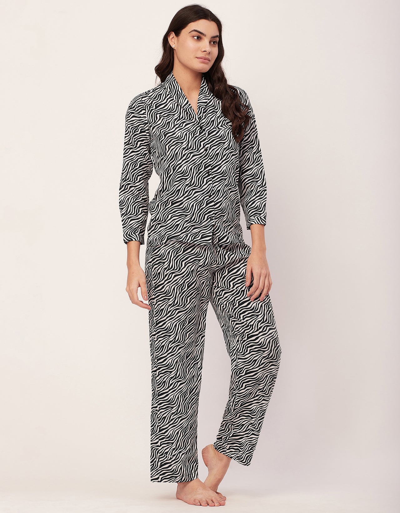 Printed Pajama Shirt Set