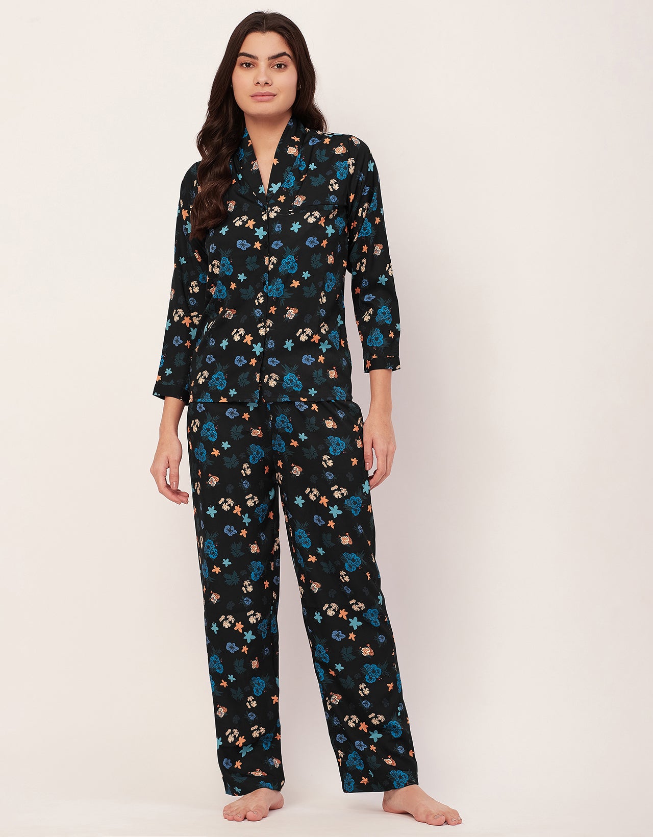 Printed Pajama Shirt Set