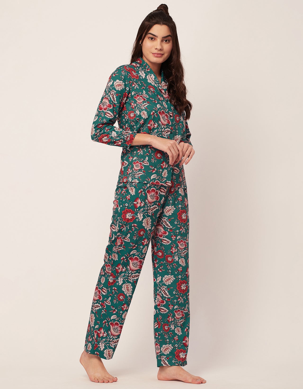 Printed Pajama Shirt Set