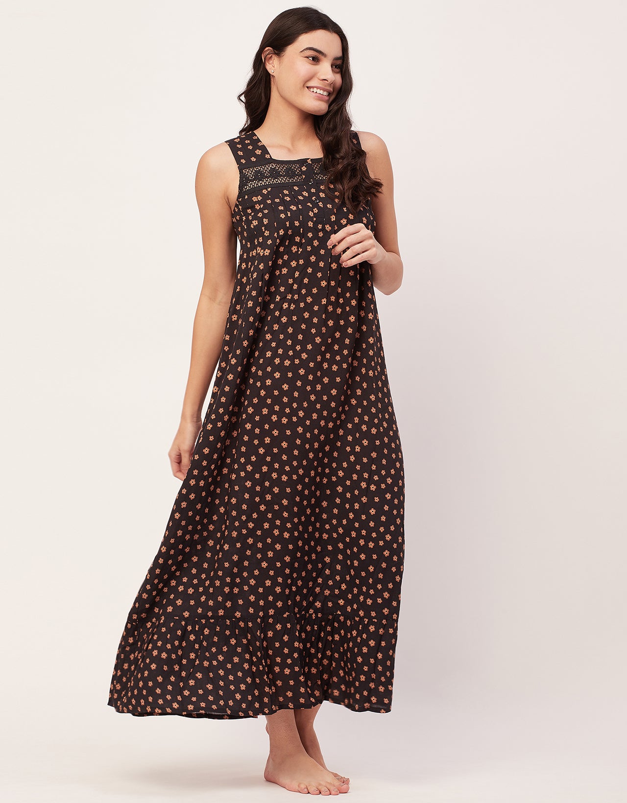 Sleeveless Nightdress, Printed